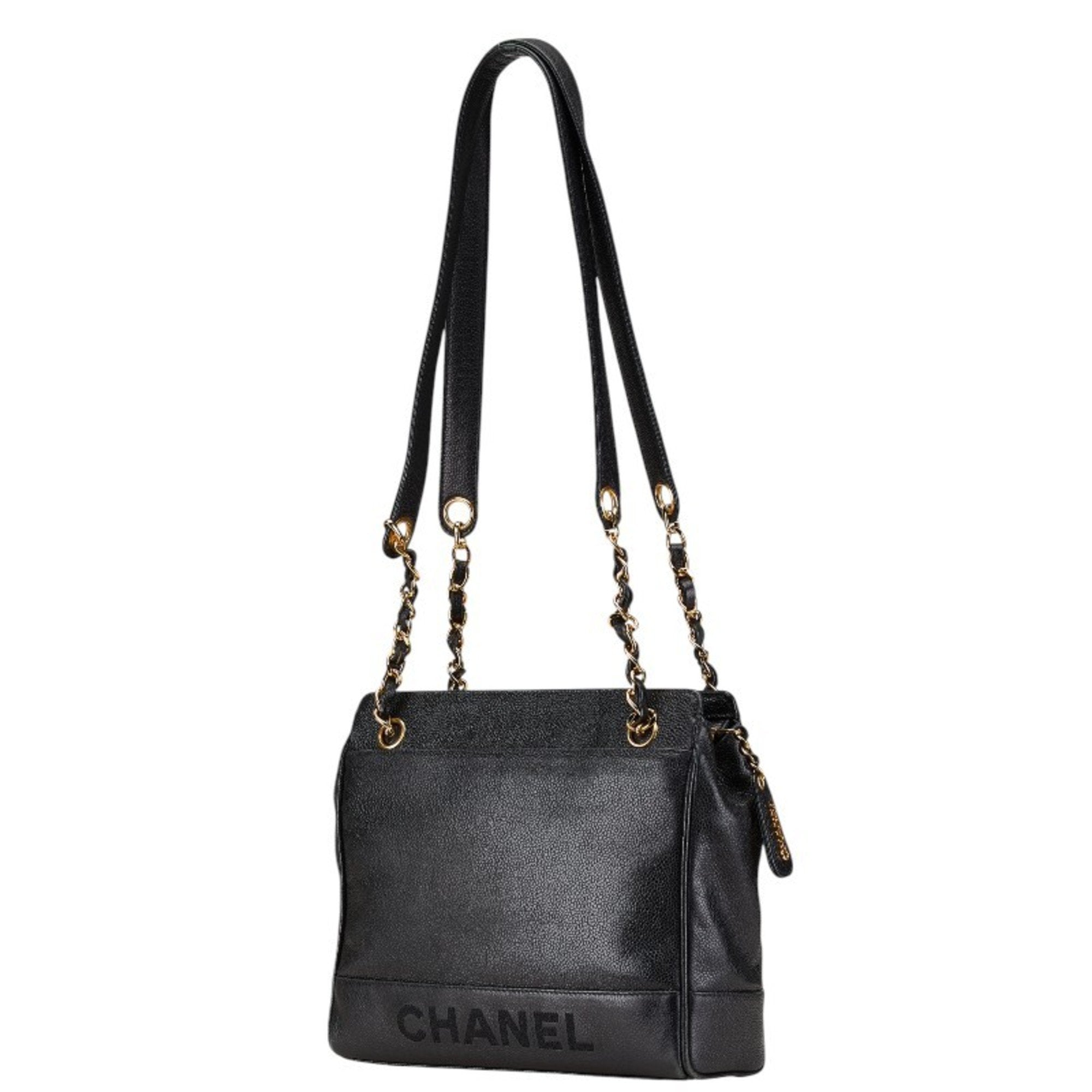 Chanel Black Grained Calfskin Tote Bag (Pre-Owned)