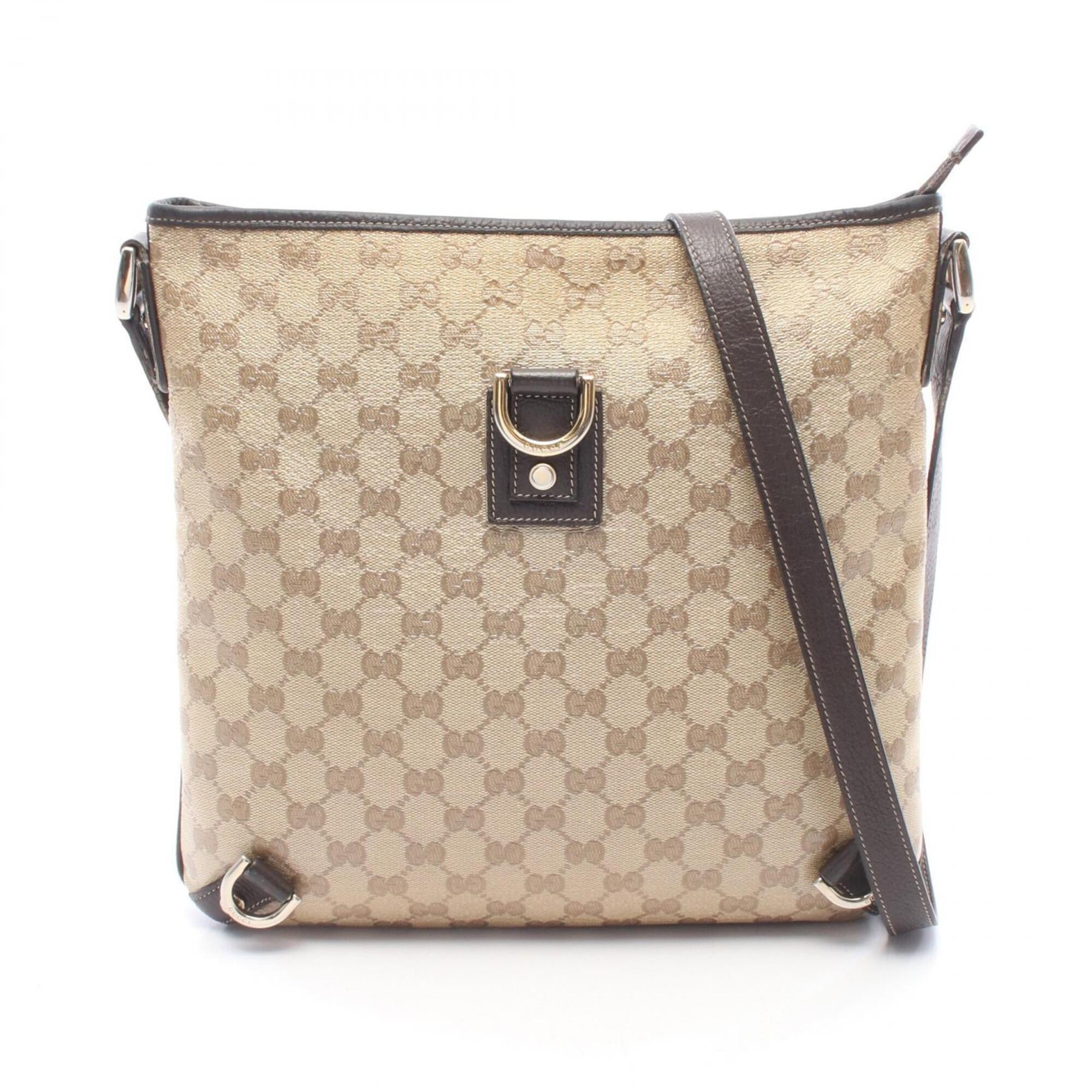 Gucci Beige Brown Pvc Leather Handbag Shoulder Bag (Pre-Owned)