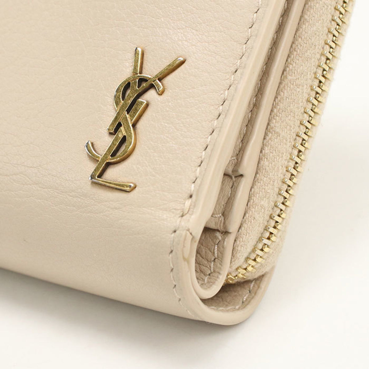 Saint Laurent Beige Leather Wallet (Bi-Fold) (Pre-Owned)