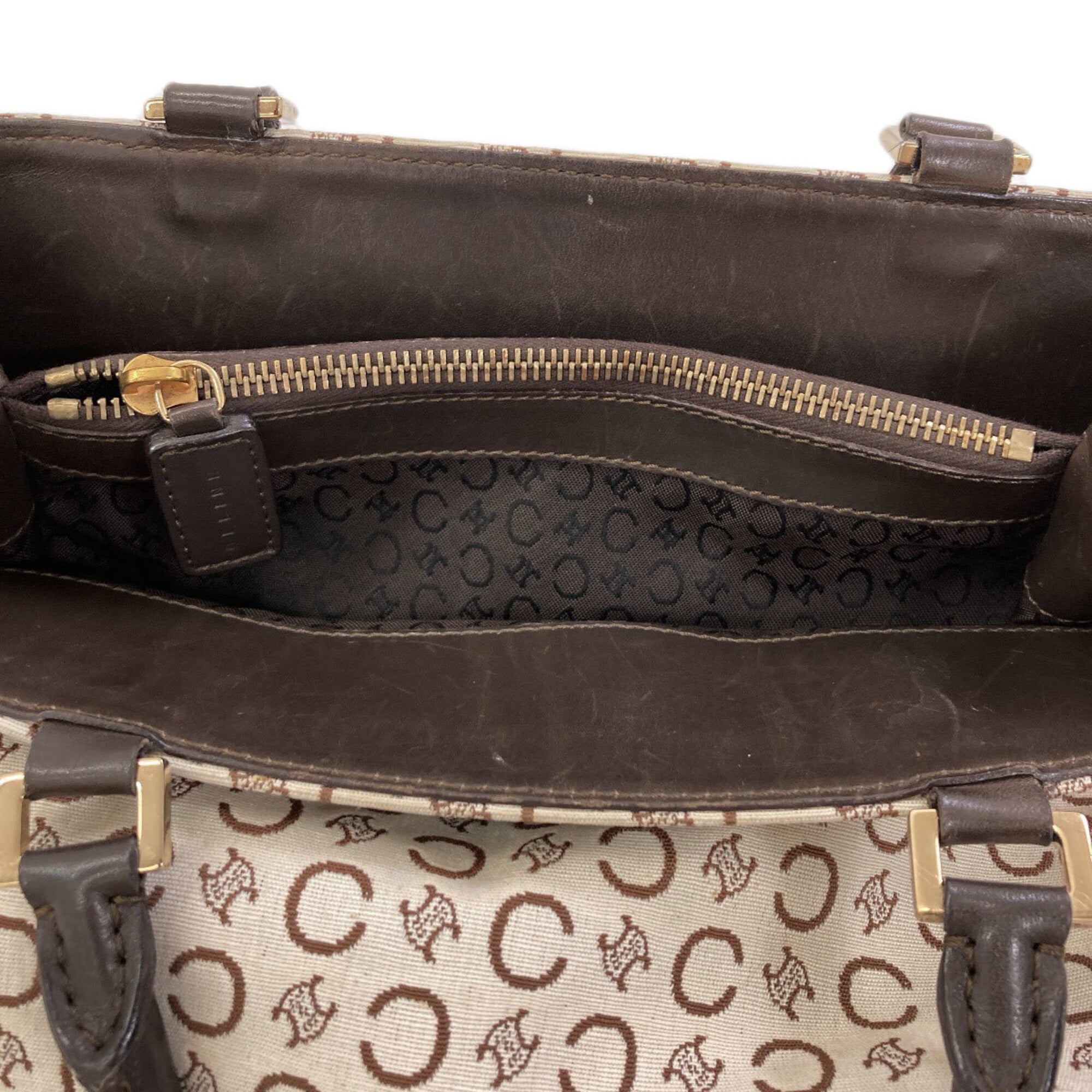 Celine Beige Canvas Leather Handbag (Pre-Owned)