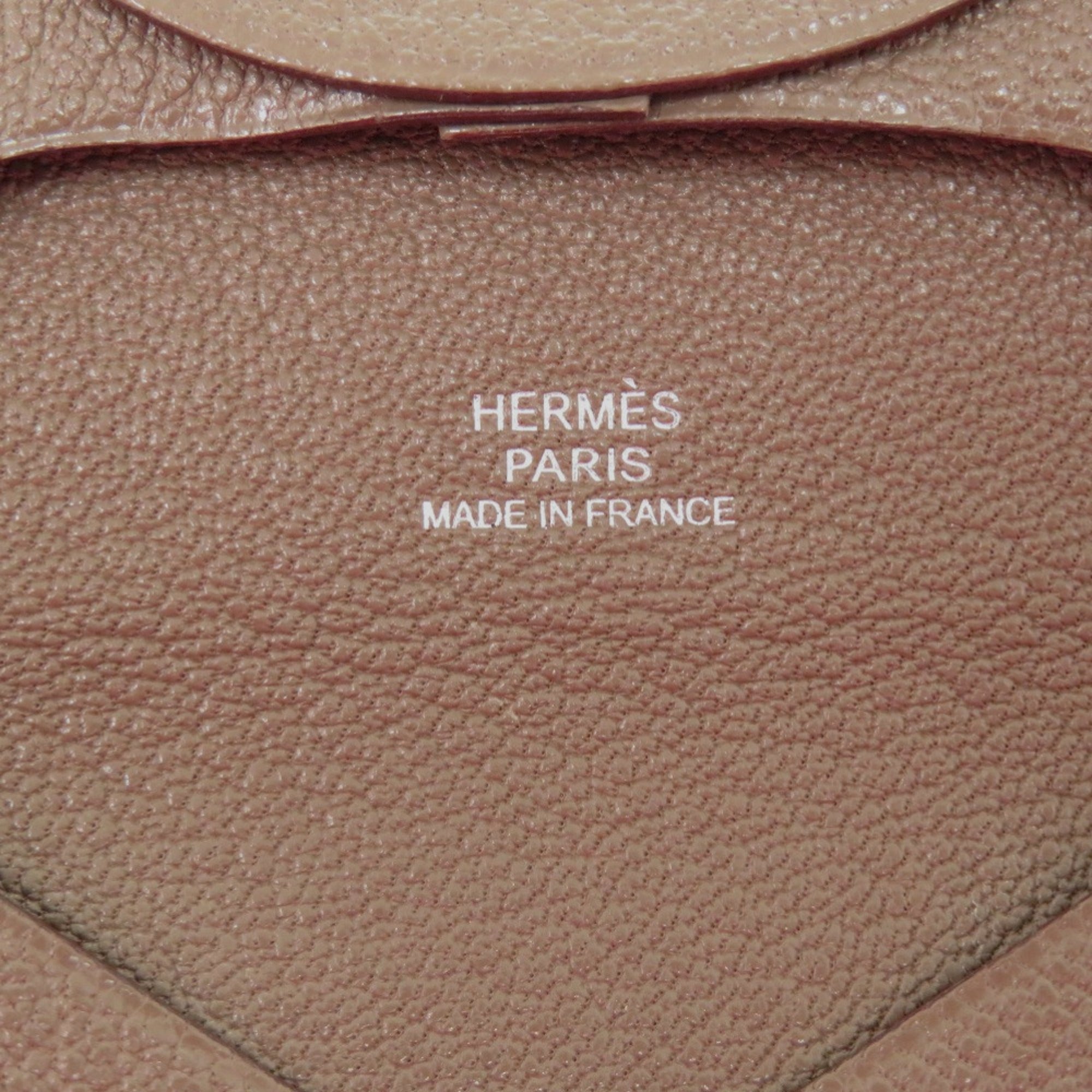 Hermes Brown Etoupe Gray Chevre Leather Coin Purse/Coin Case (Pre-Owned)