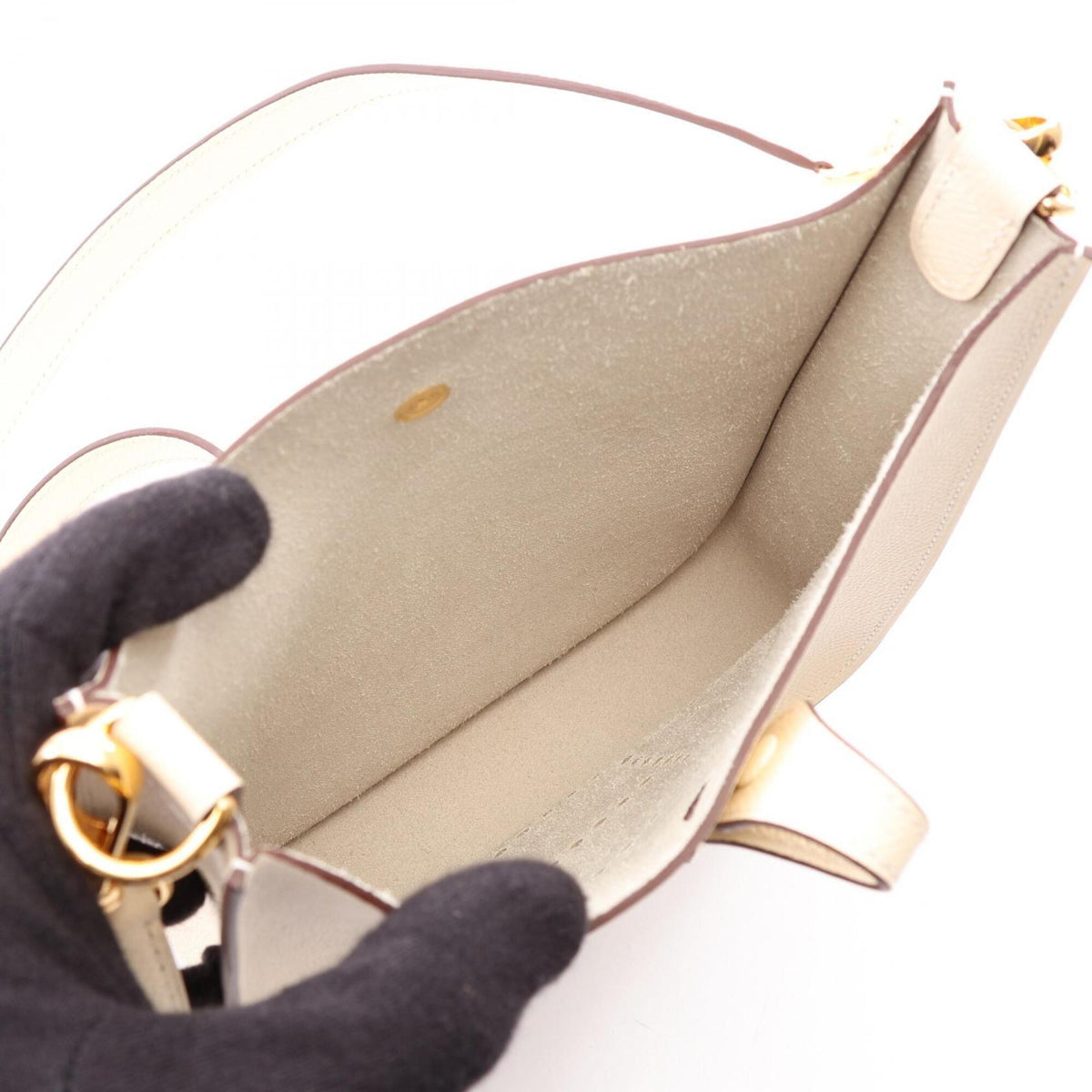 Hermes Ivory Epsom Leather Handbag Shoulder Bag (Pre-Owned)