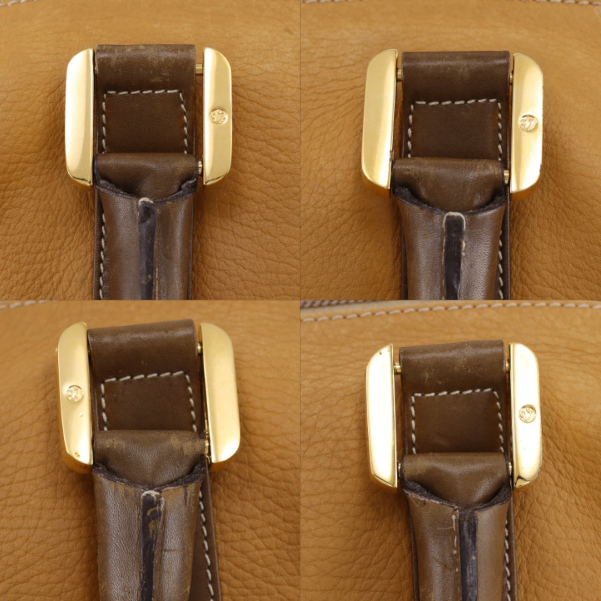 Loewe Brown Leather Boston Bag Handbag (Pre-Owned)