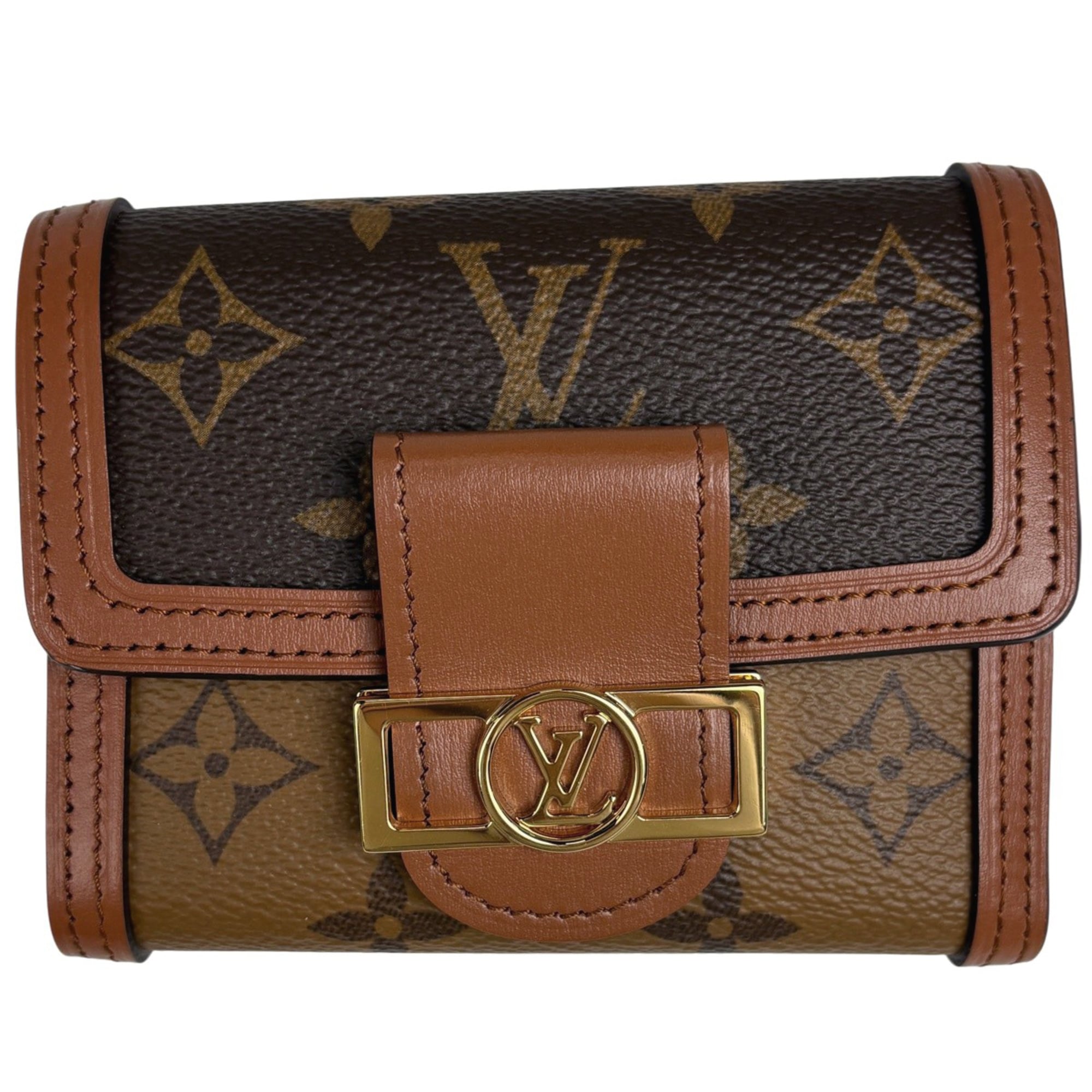 Louis Vuitton Brown Monogram Monogram Monogram Reverse Wallet (Tri-Fold) (Pre-Owned)