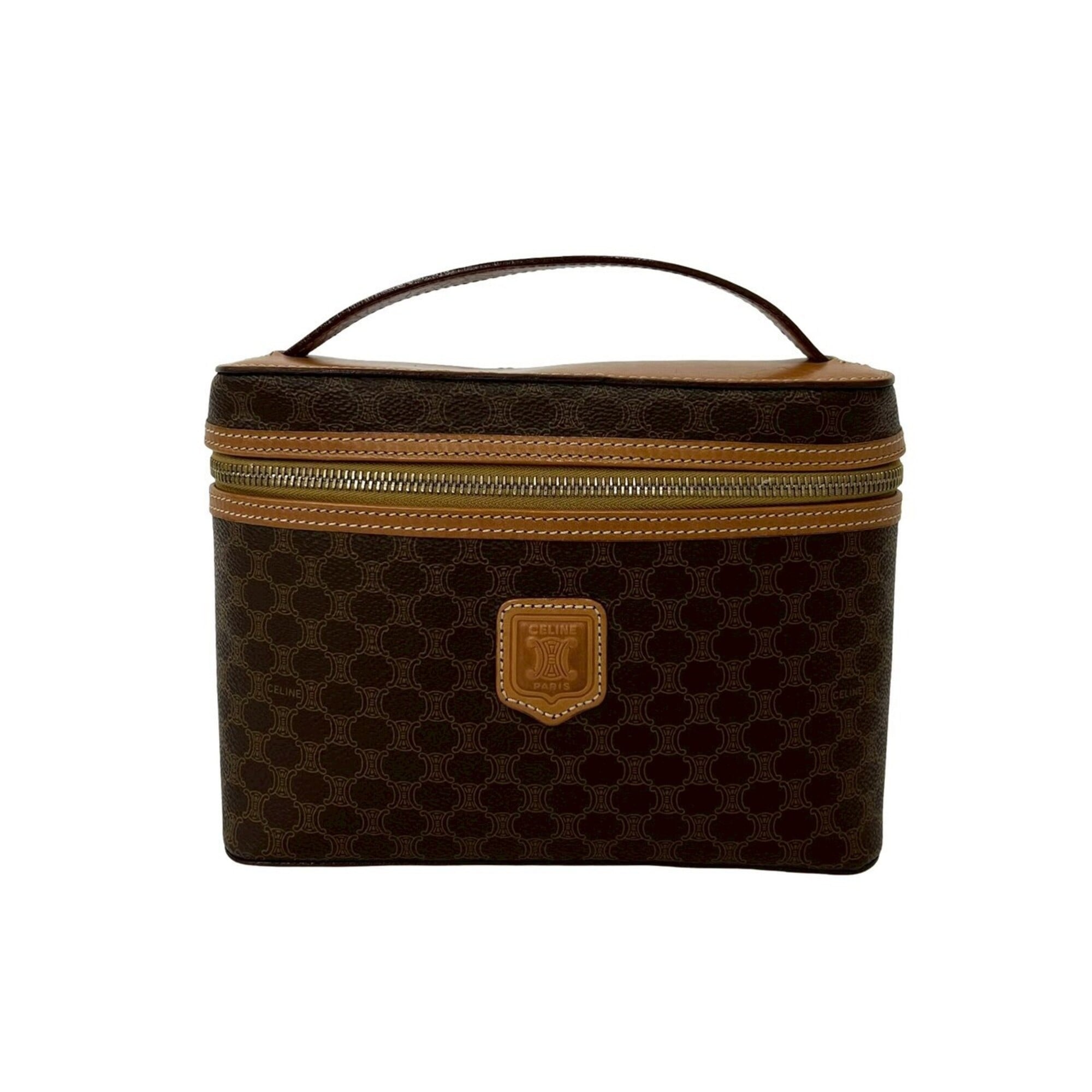 Celine Brown Pvc Leather Handbag Vanity Bag (Pre-Owned)