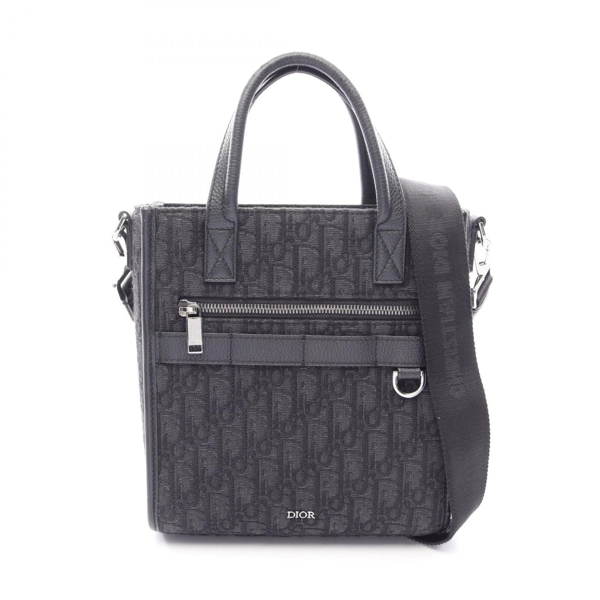 Christian Dior Black Canvas Leather Handbag (Pre-Owned)