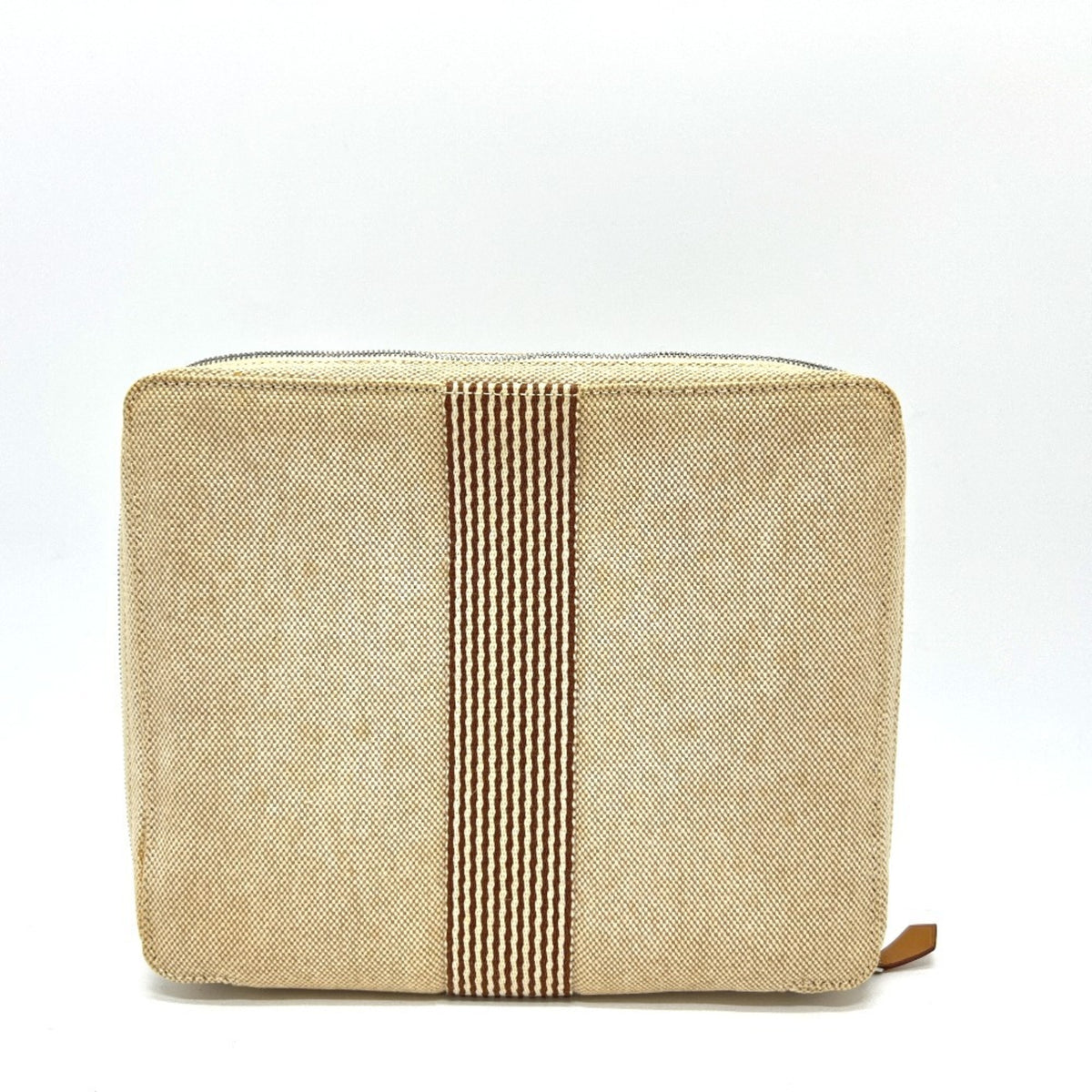 Hermes Beige Brown Yellow Toile H Pouch (Pre-Owned)
