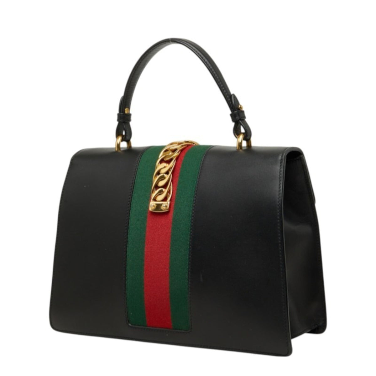 Gucci Black Leather Handbag Shoulder Bag (Pre-Owned)