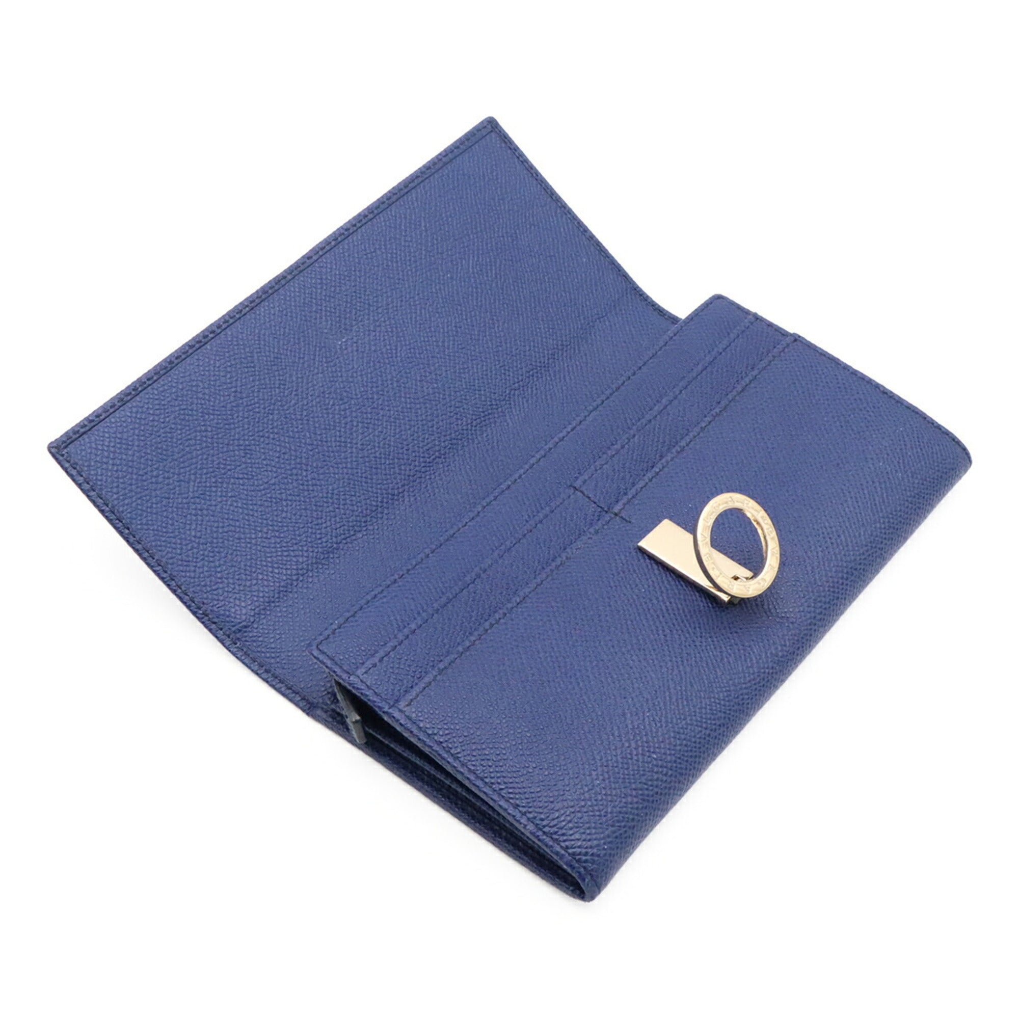 Bvlgari Blue Leather Long Wallet (Bi-Fold) (Pre-Owned)