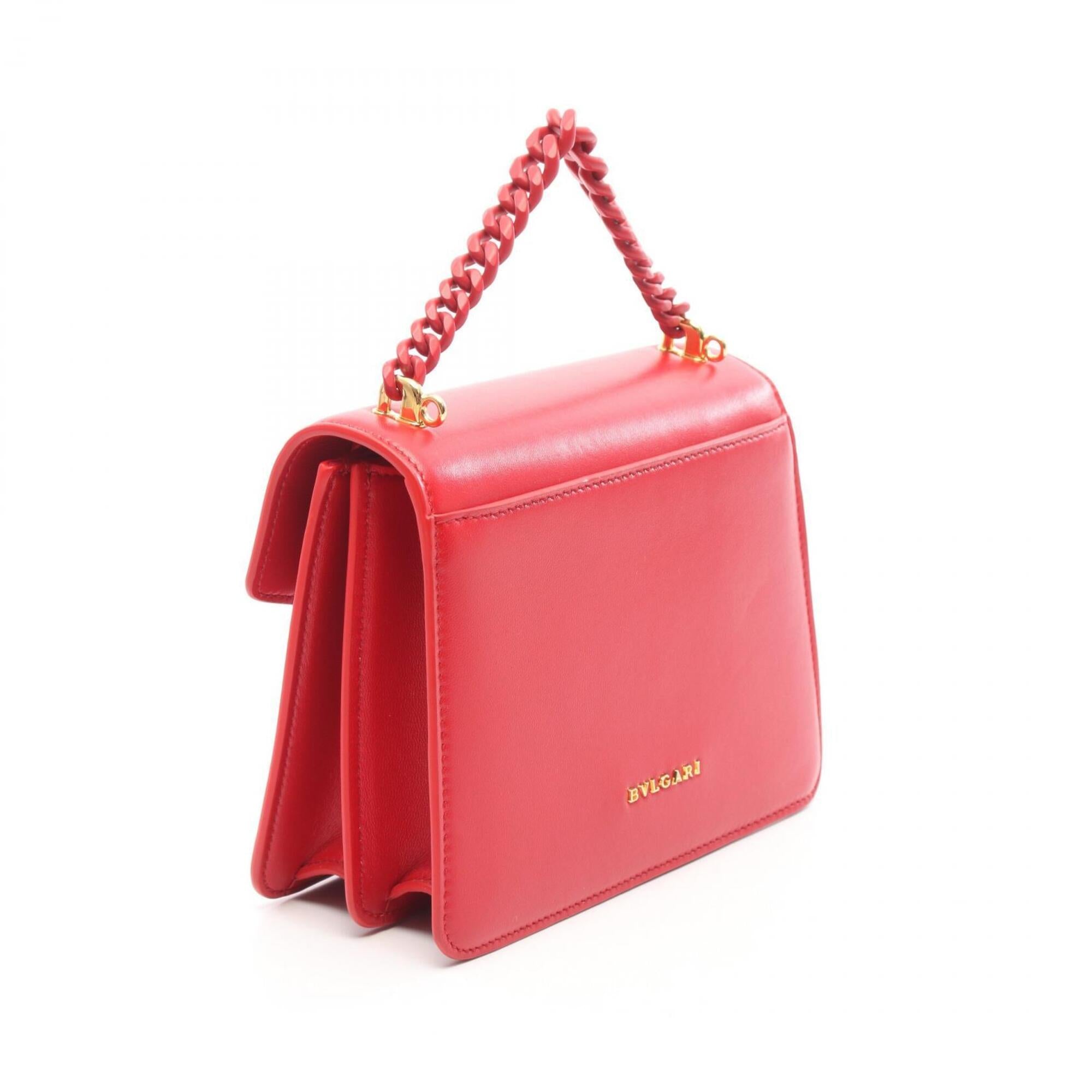 Bvlgari Red Color Leather Handbag (Pre-Owned)