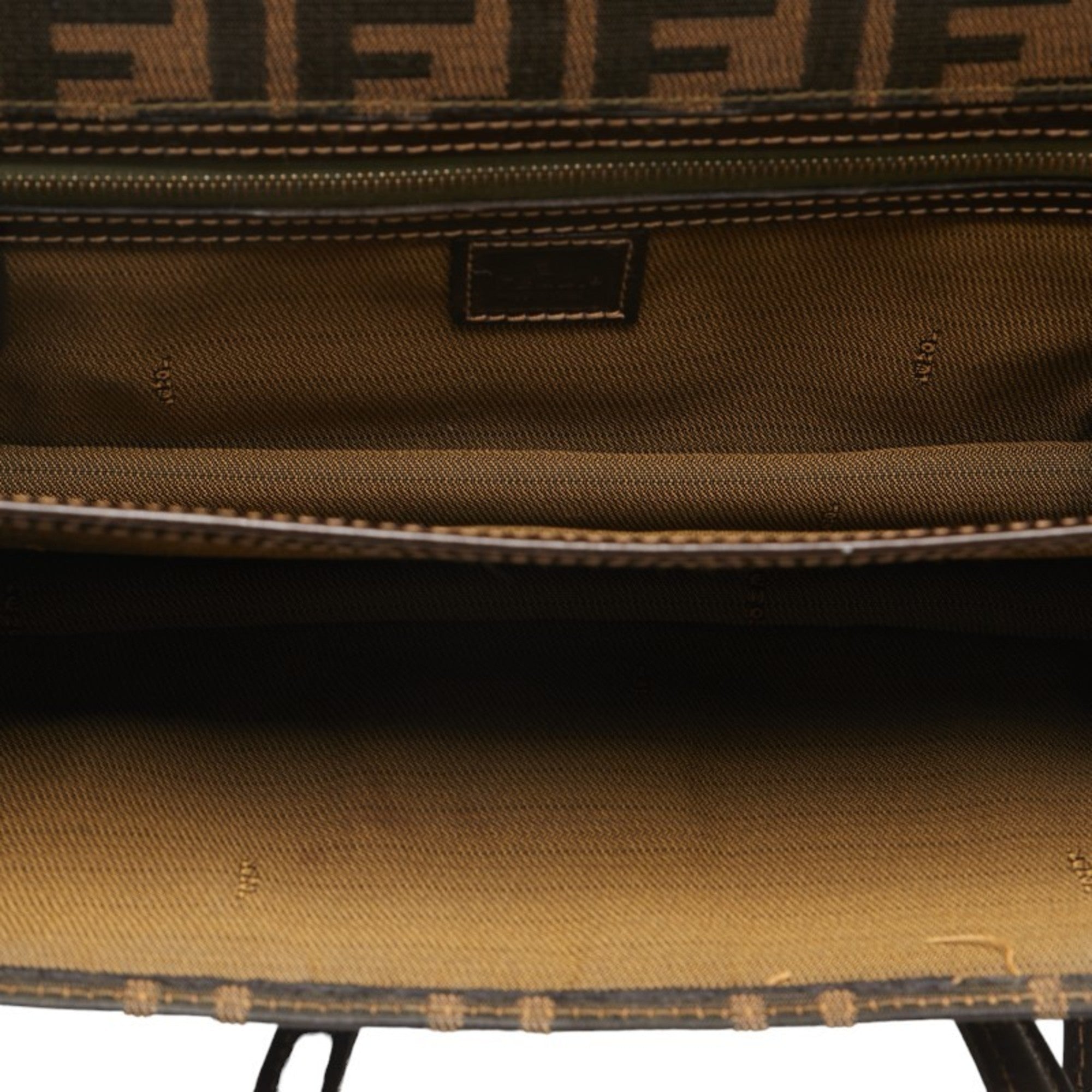 Fendi Brown Canvas Leather Handbag (Pre-Owned)