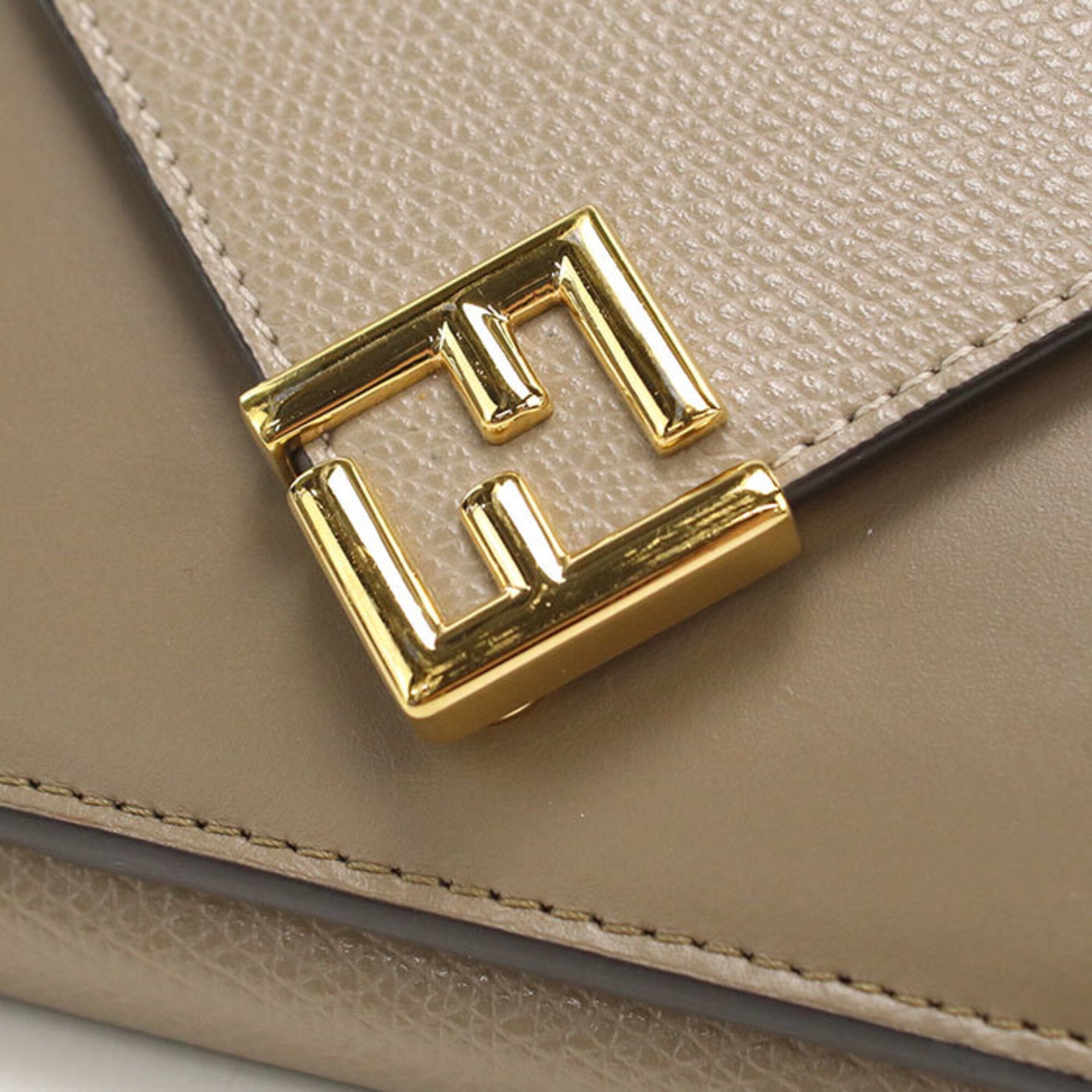 Fendi Gray Leather Wallet (Tri-Fold) (Pre-Owned)