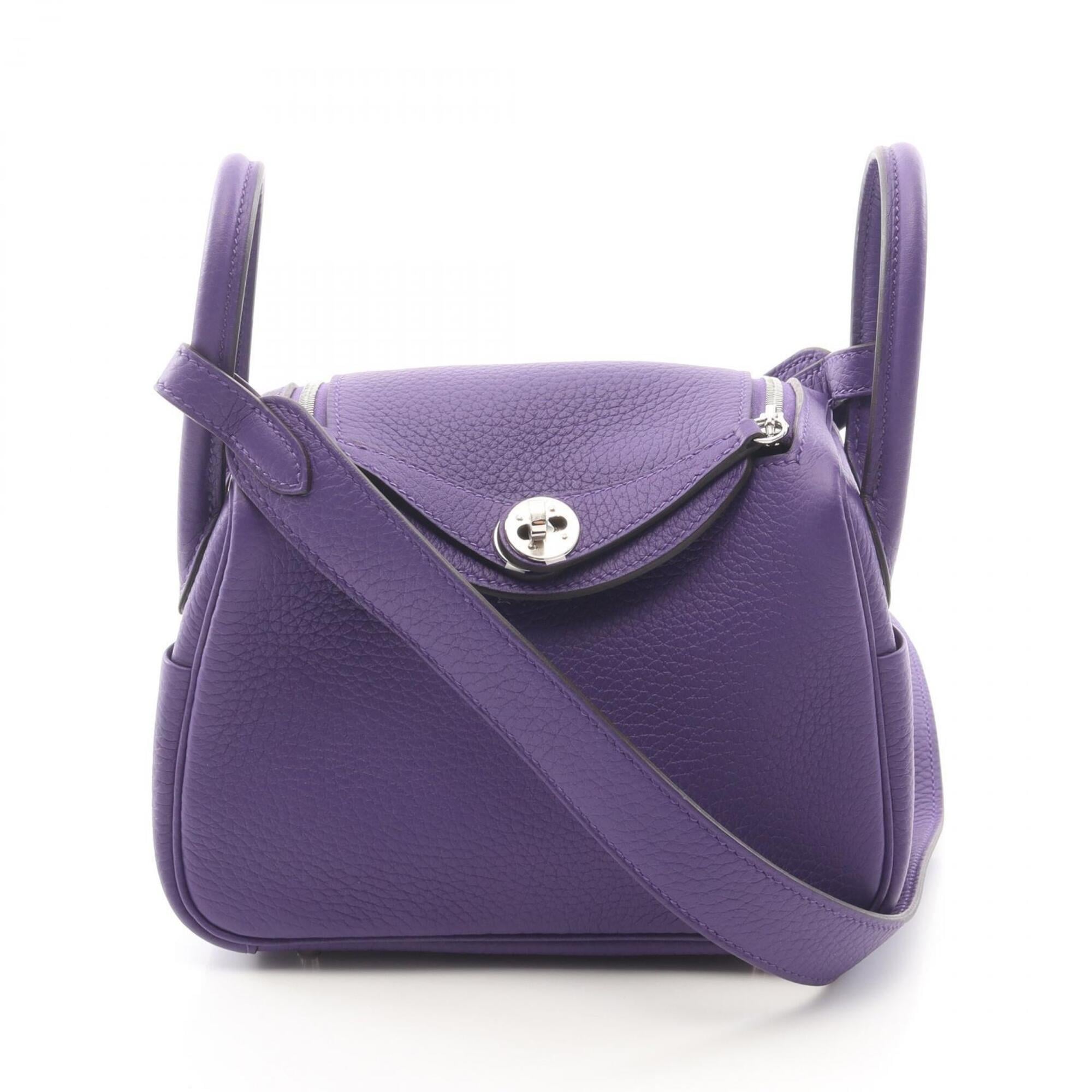 Hermes Purple Taurillon Clemence Leather Handbag Shoulder Bag (Pre-Owned)