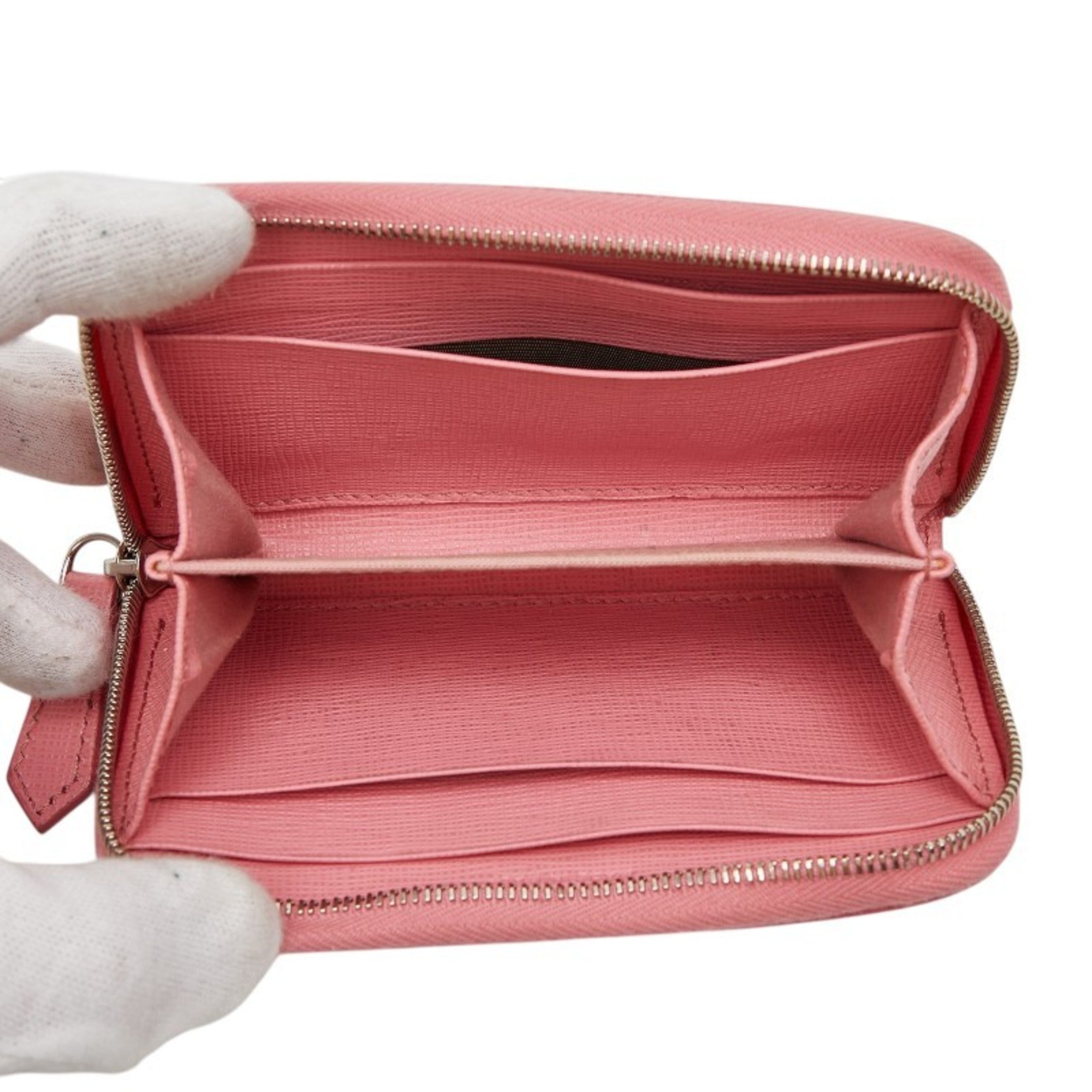 Fendi Black Pink Leather Coin Purse/Coin Case (Pre-Owned)