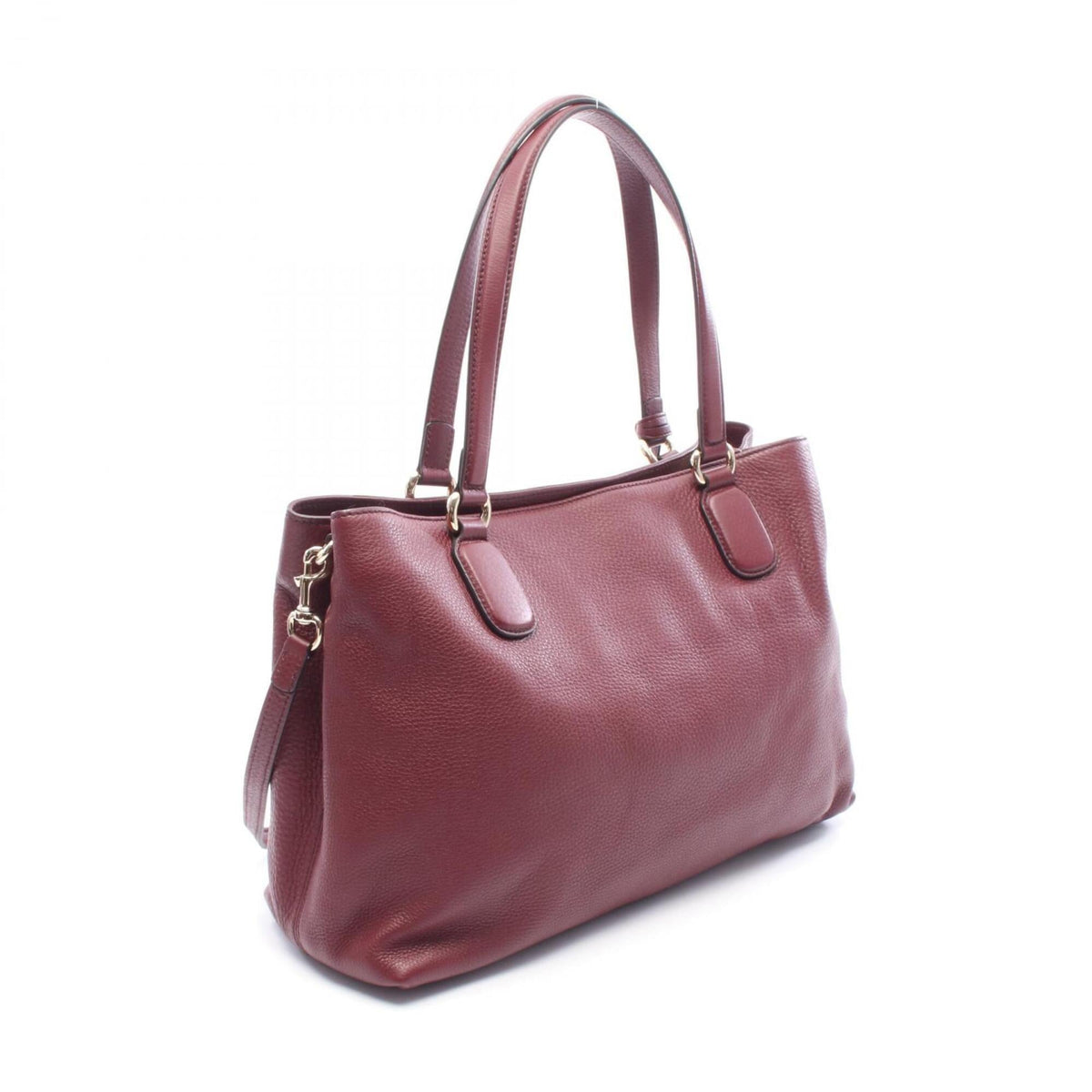 Gucci Bordeaux Leather Handbag Tote Bag (Pre-Owned)