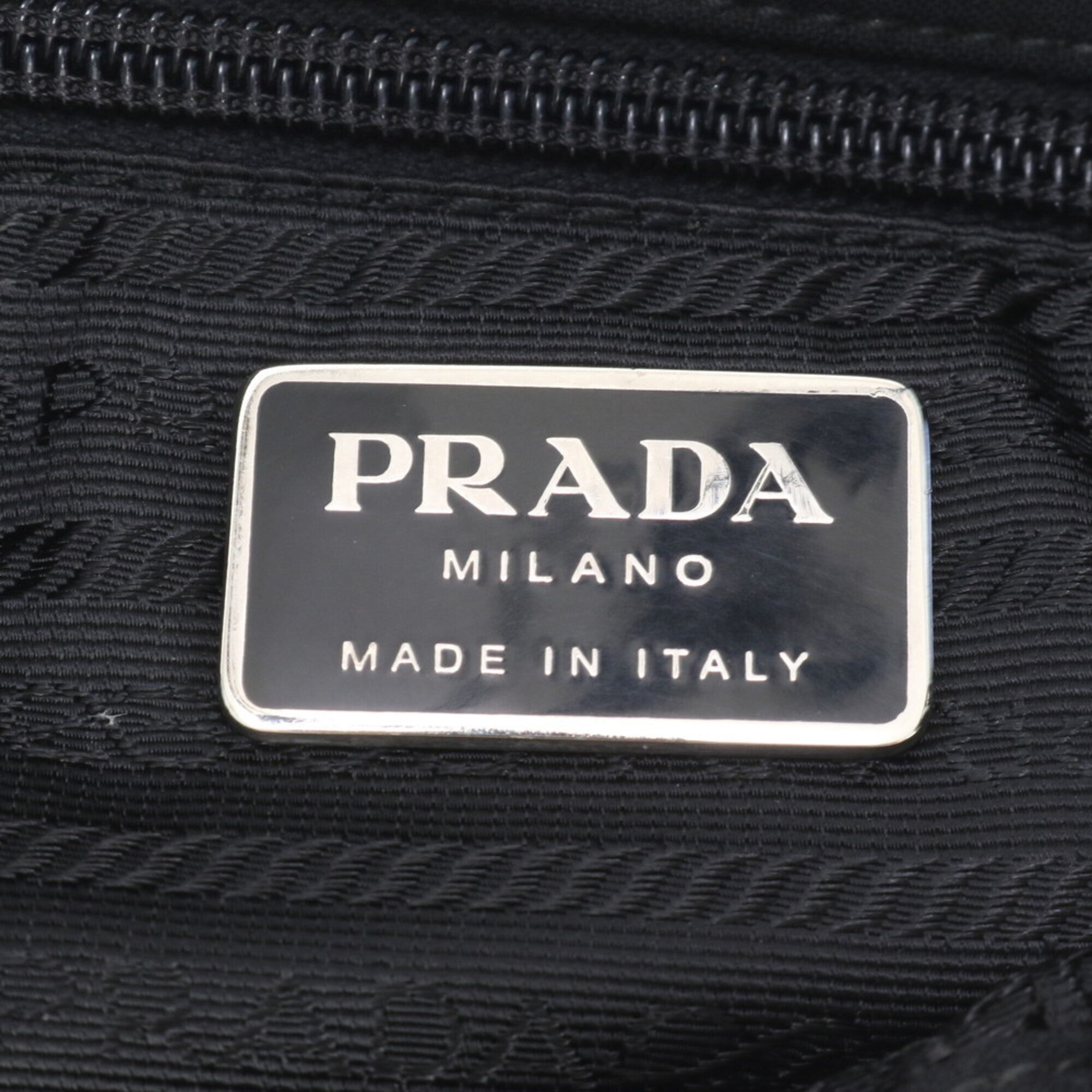 Prada Black Nylon Leather Messenger Bag Shoulder Bag (Pre-Owned)