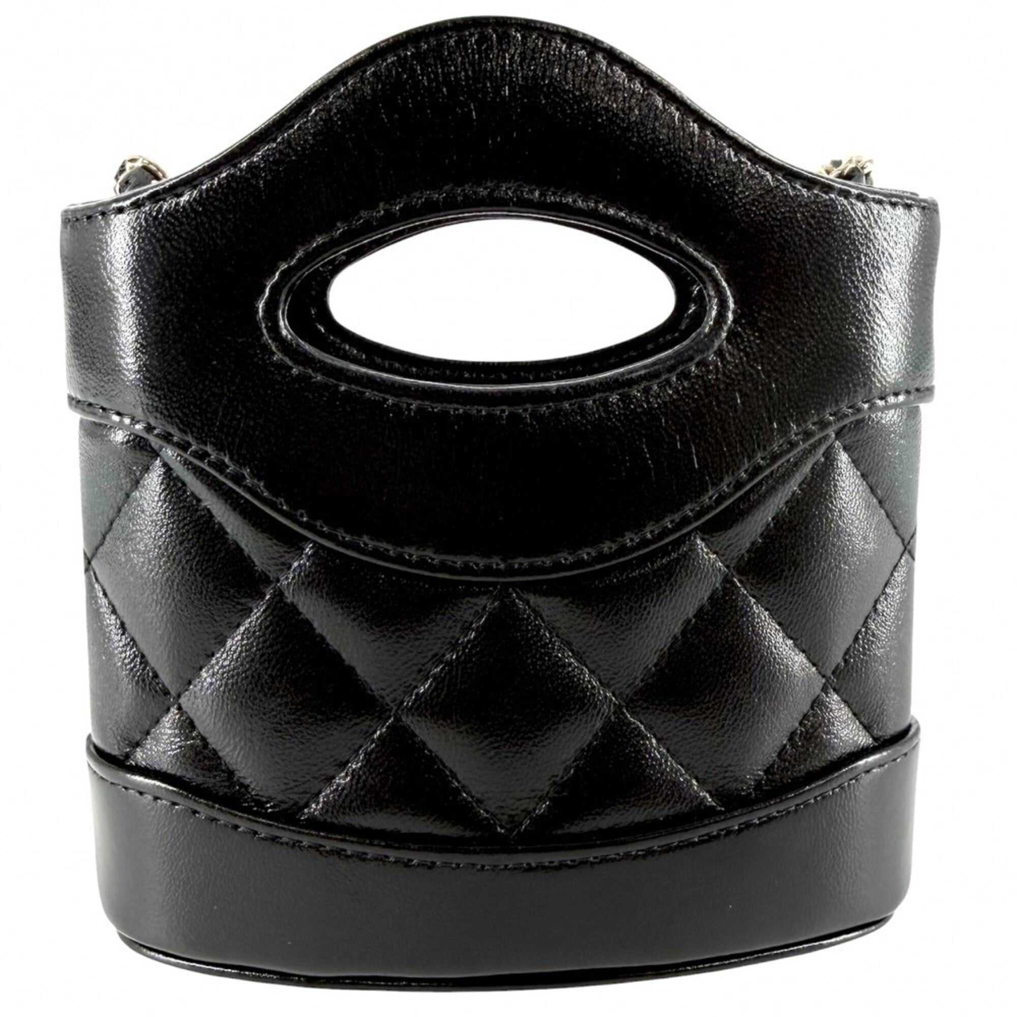 Chanel Matelasse Black Leather Handbag Shoulder Bag (Pre-Owned)