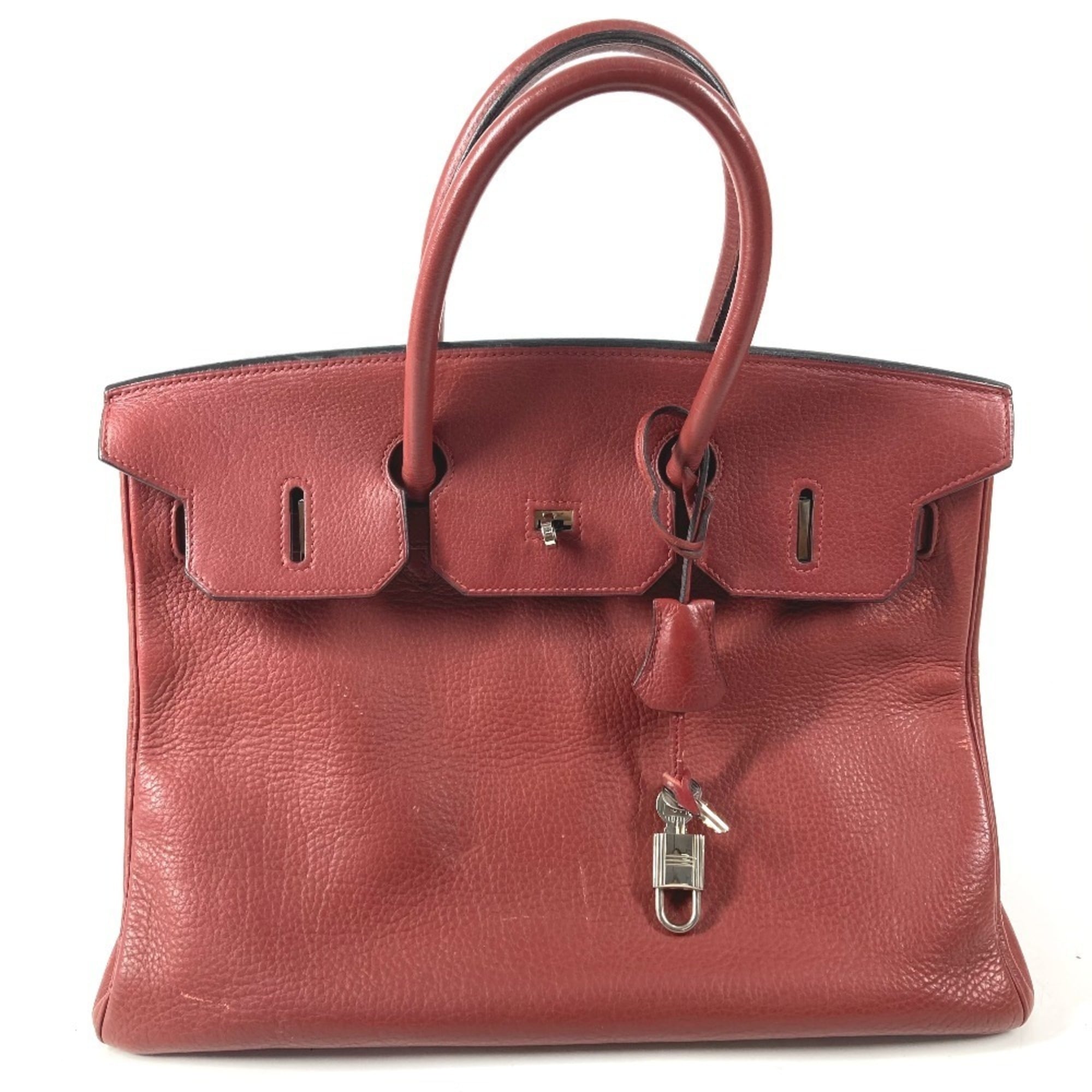 Hermes Red Color Rouge H Ardennes Leather Handbag Tote Bag (Pre-Owned)