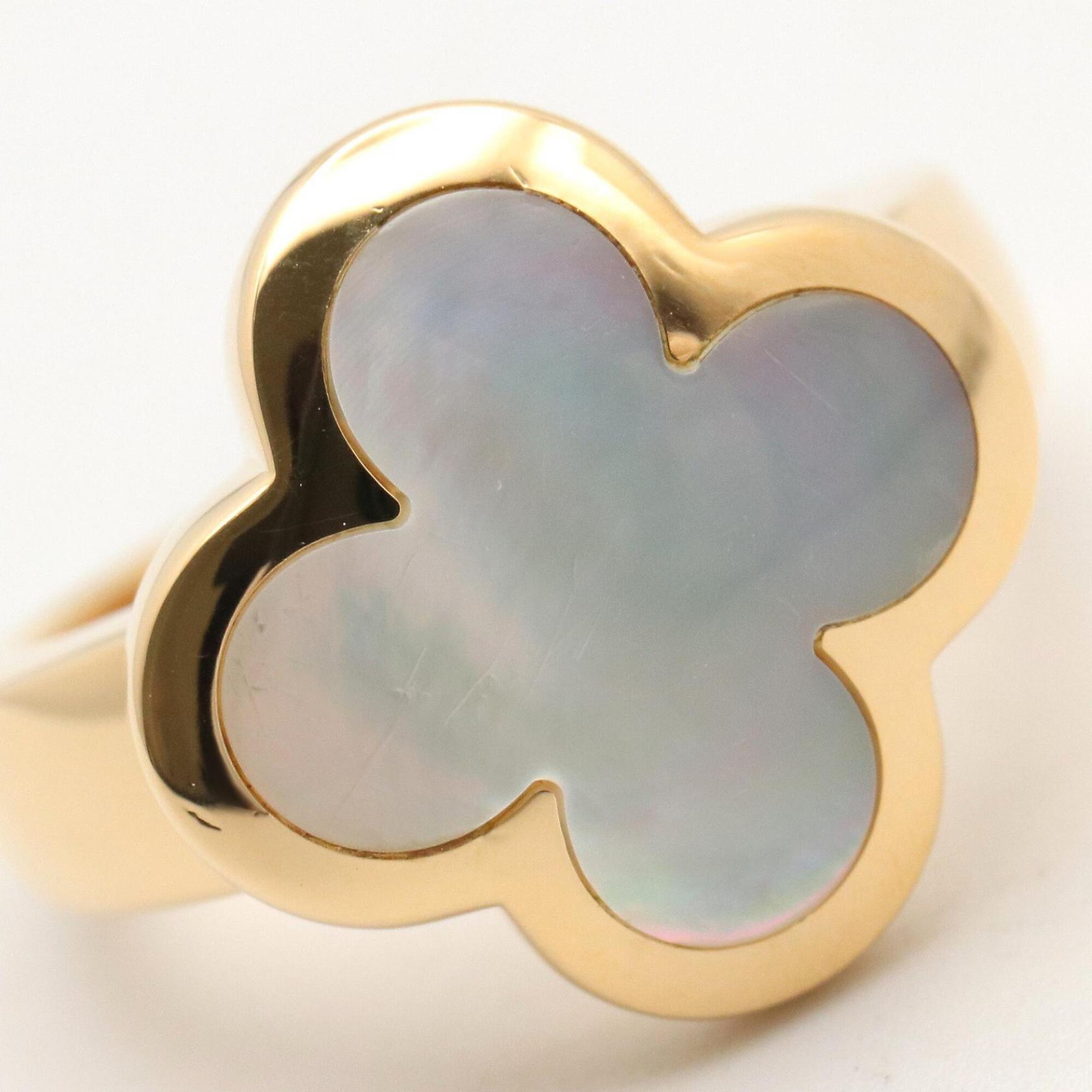 Van Cleef & Arpels Gold Blue Yellow Gold (18K) Mother Of Pearl Band Ring (Pre-Owned)