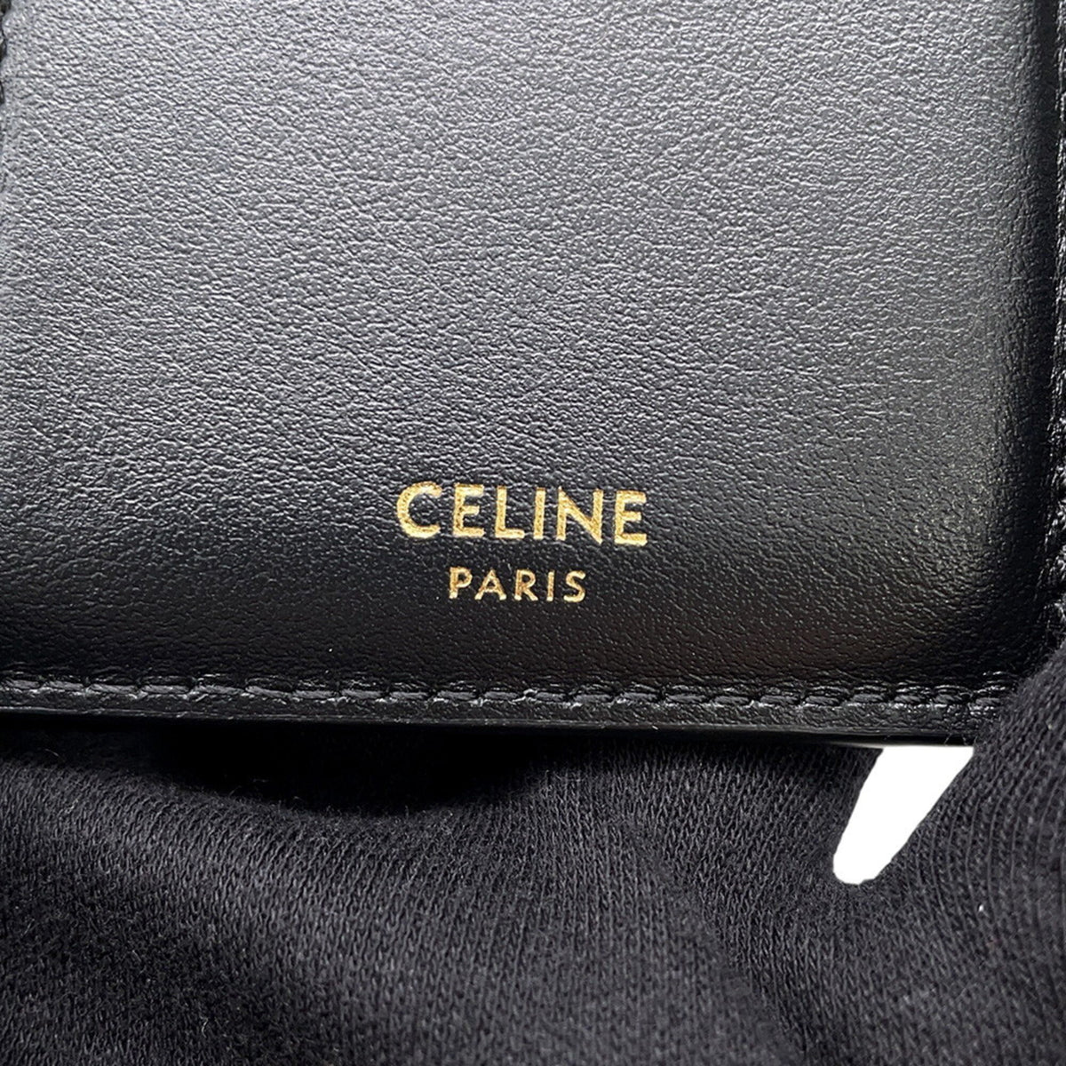 Celine Black Leather Wallet (Tri-Fold) (Pre-Owned)