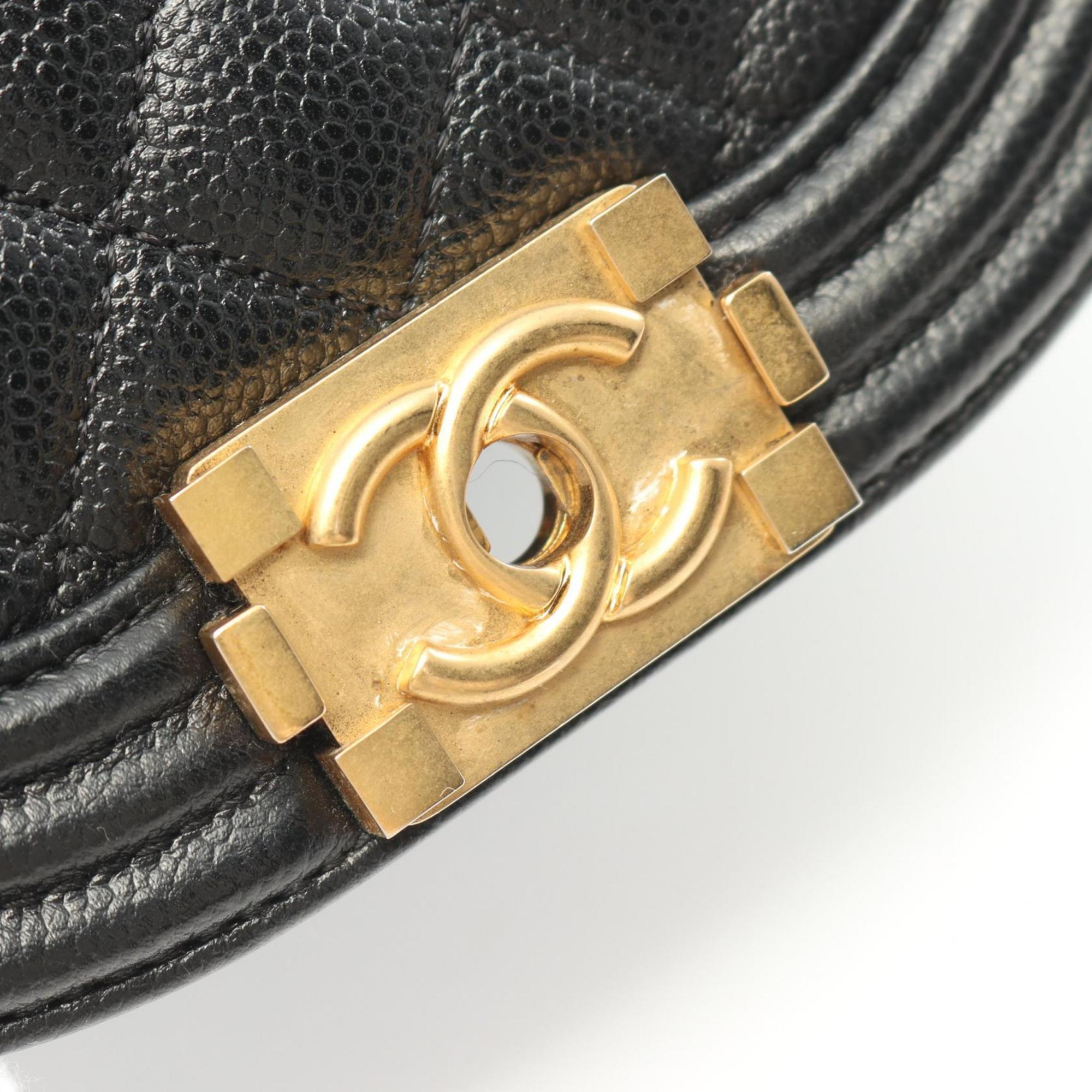 Chanel Black Caviar Leather Shoulder Bag (Pre-Owned)
