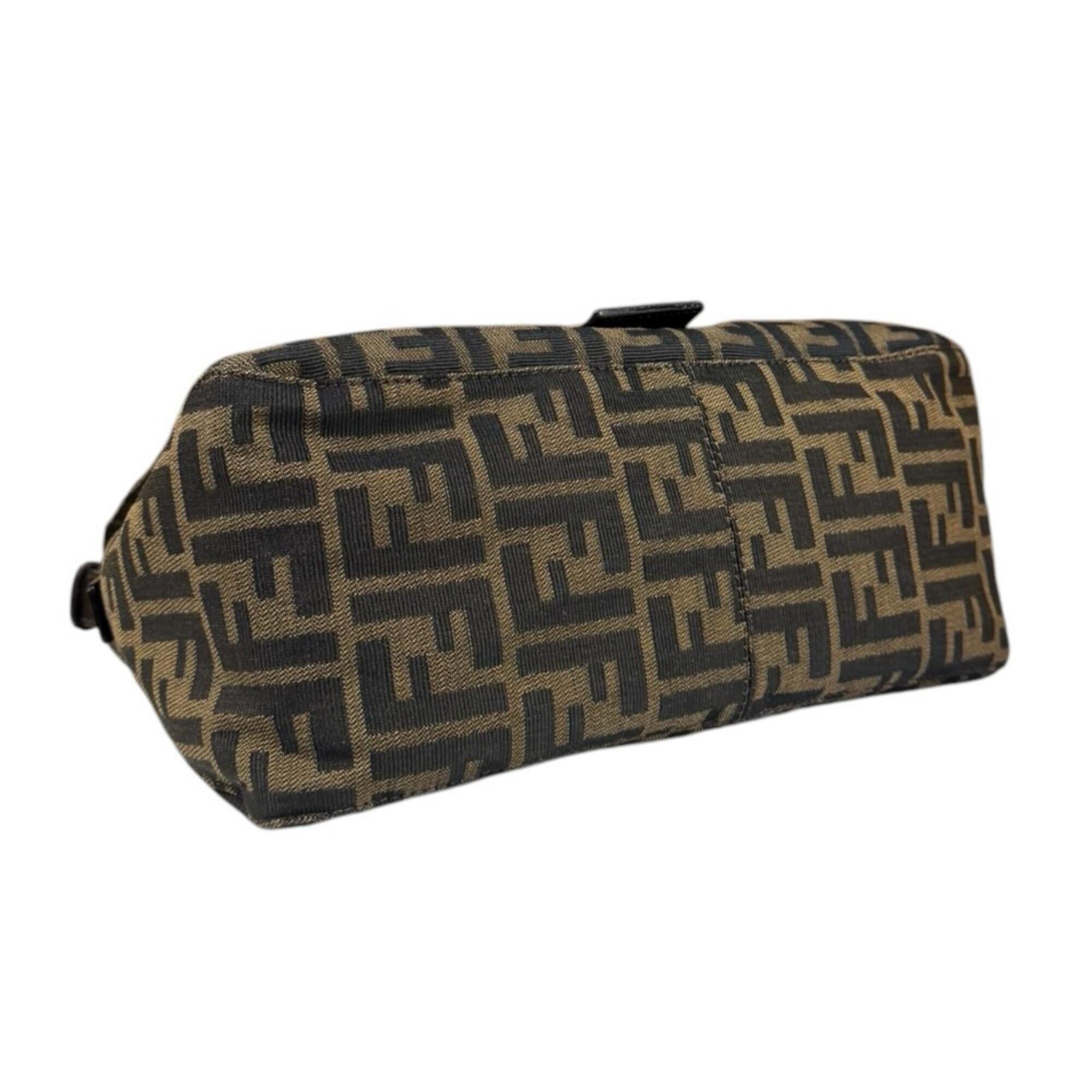 Fendi Zucca Brown Canvas Shoulder Bag (Pre-Owned)