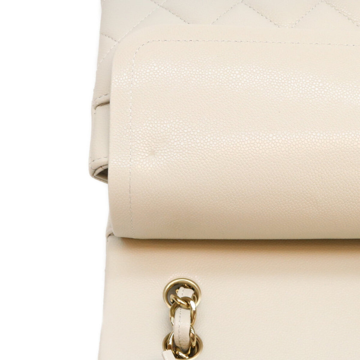Chanel Gray Grained Calfskin Shoulder Bag (Pre-Owned)