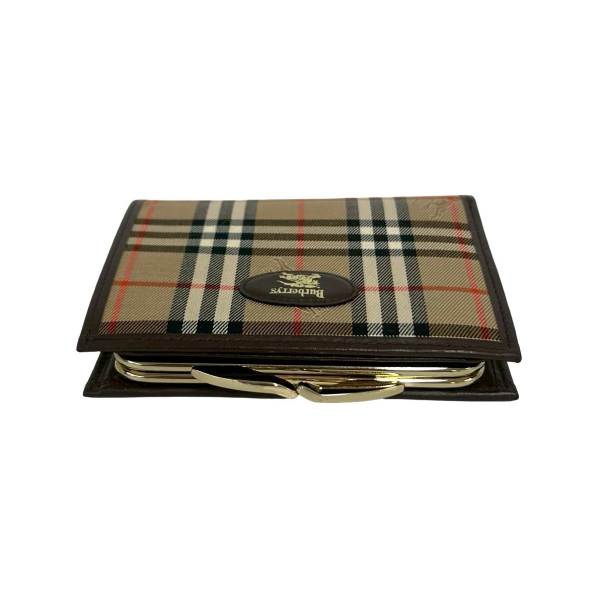 Burberry Beige Brown Canvas Leather Wallet (Bi-Fold) (Pre-Owned)