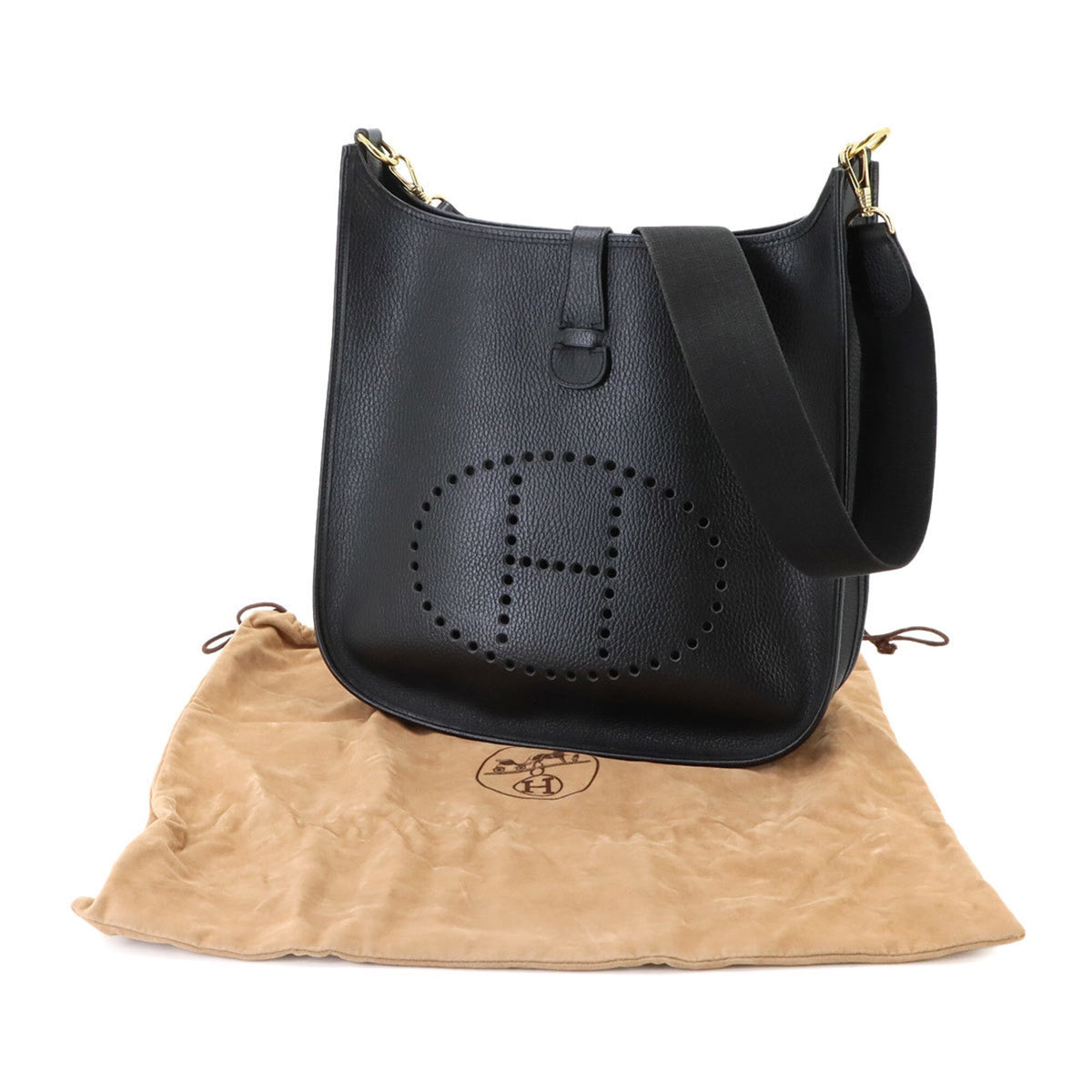 Hermes Black Ardennes Leather Handbag Shoulder Bag (Pre-Owned)