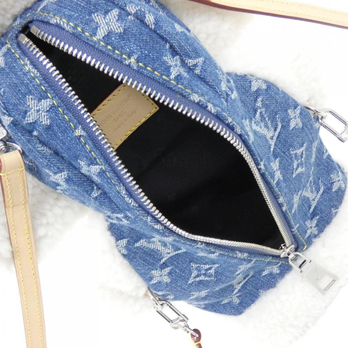 Louis Vuitton Blue White Denim Canvas Backpack (Pre-Owned)