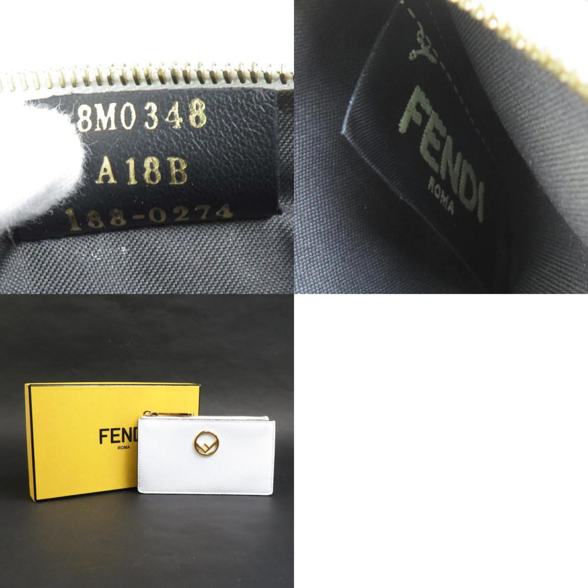 Fendi White Leather Coin Purse/Coin Case (Pre-Owned)