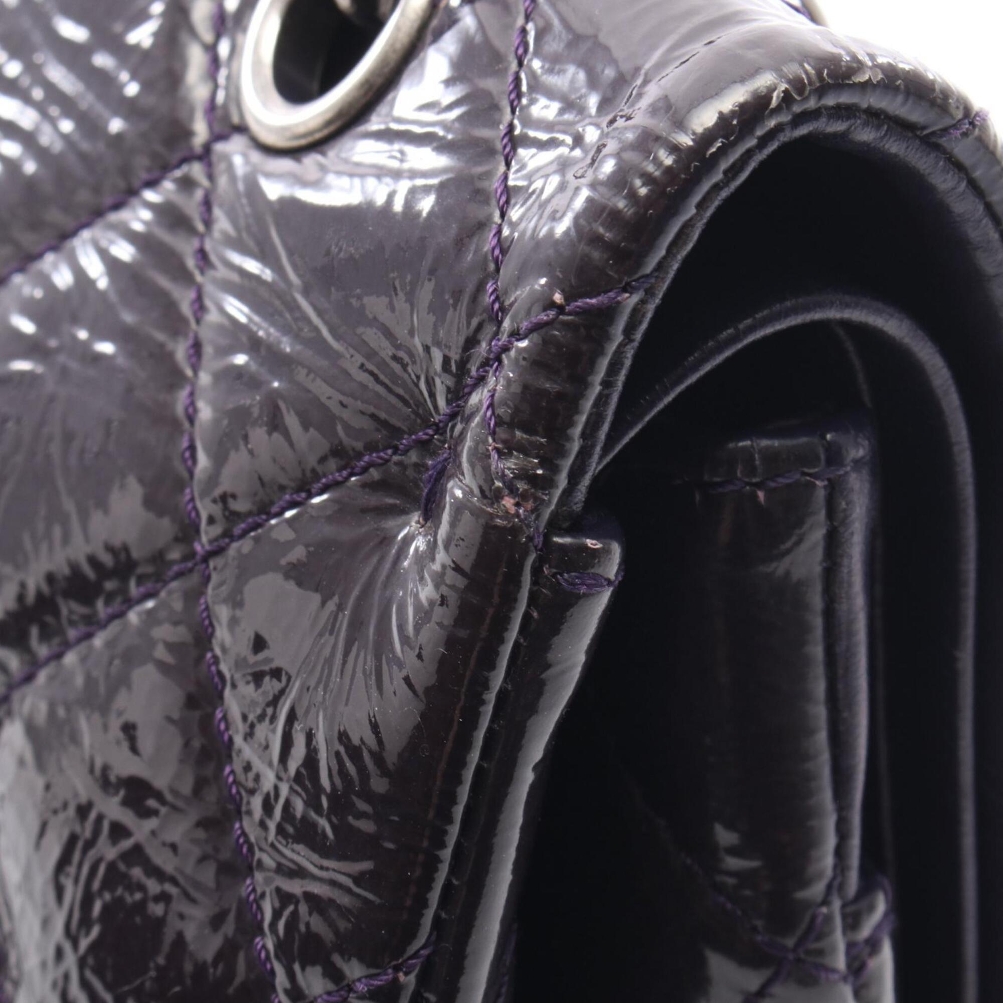 Chanel Purple Patent Leather Handbag Shoulder Bag (Pre-Owned)