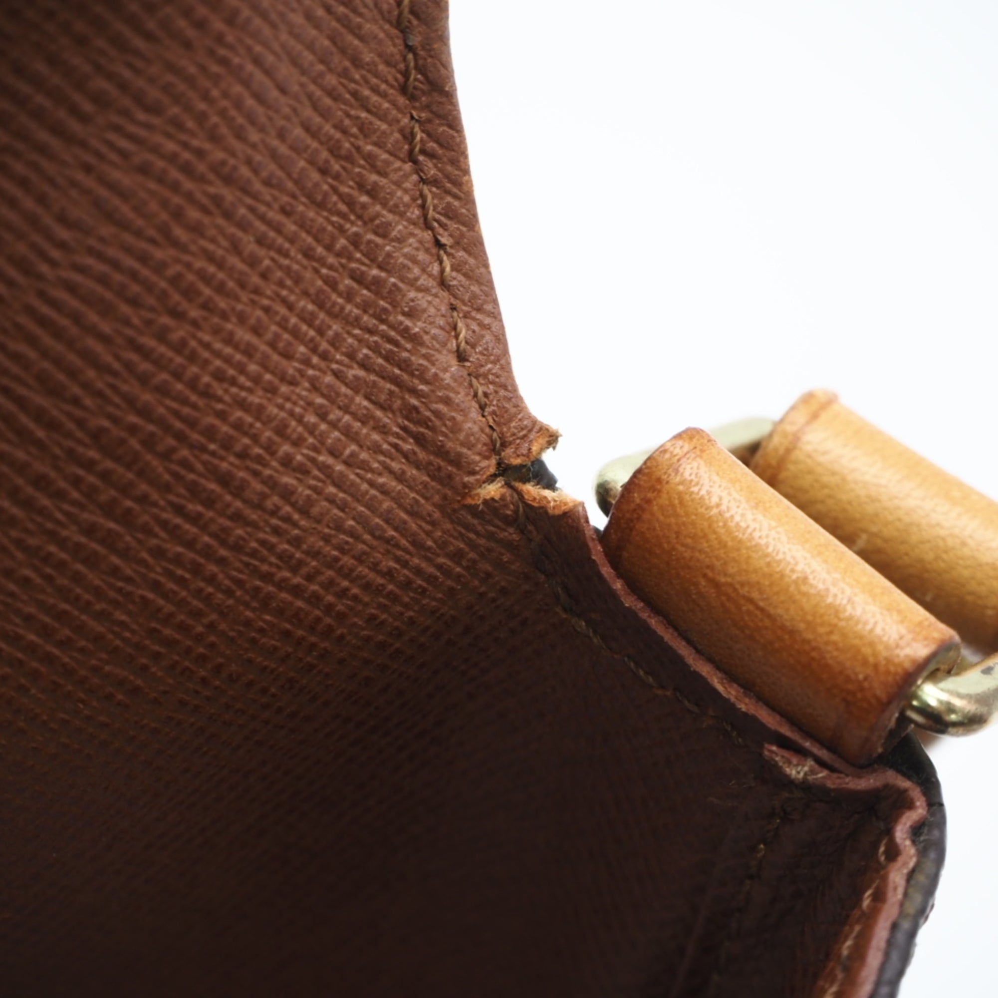 Louis Vuitton Monogram Beige Brown Coated Canvas Leather Shoulder Bag (Pre-Owned)