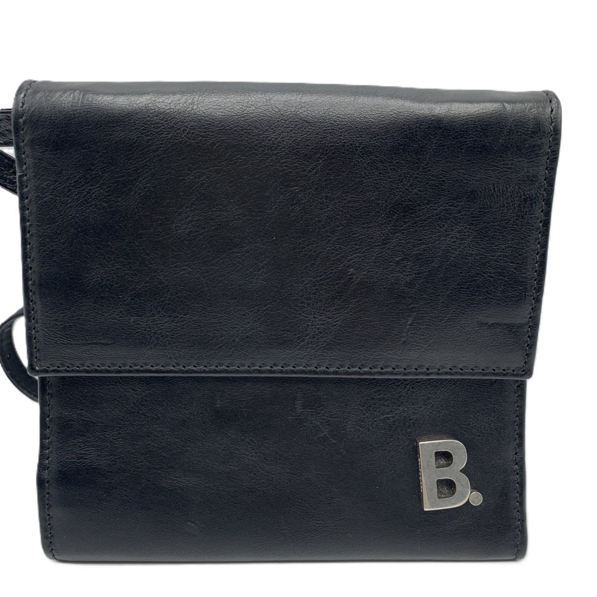 Balenciaga Black Leather Chain/Shoulder Wallet (Pre-Owned)
