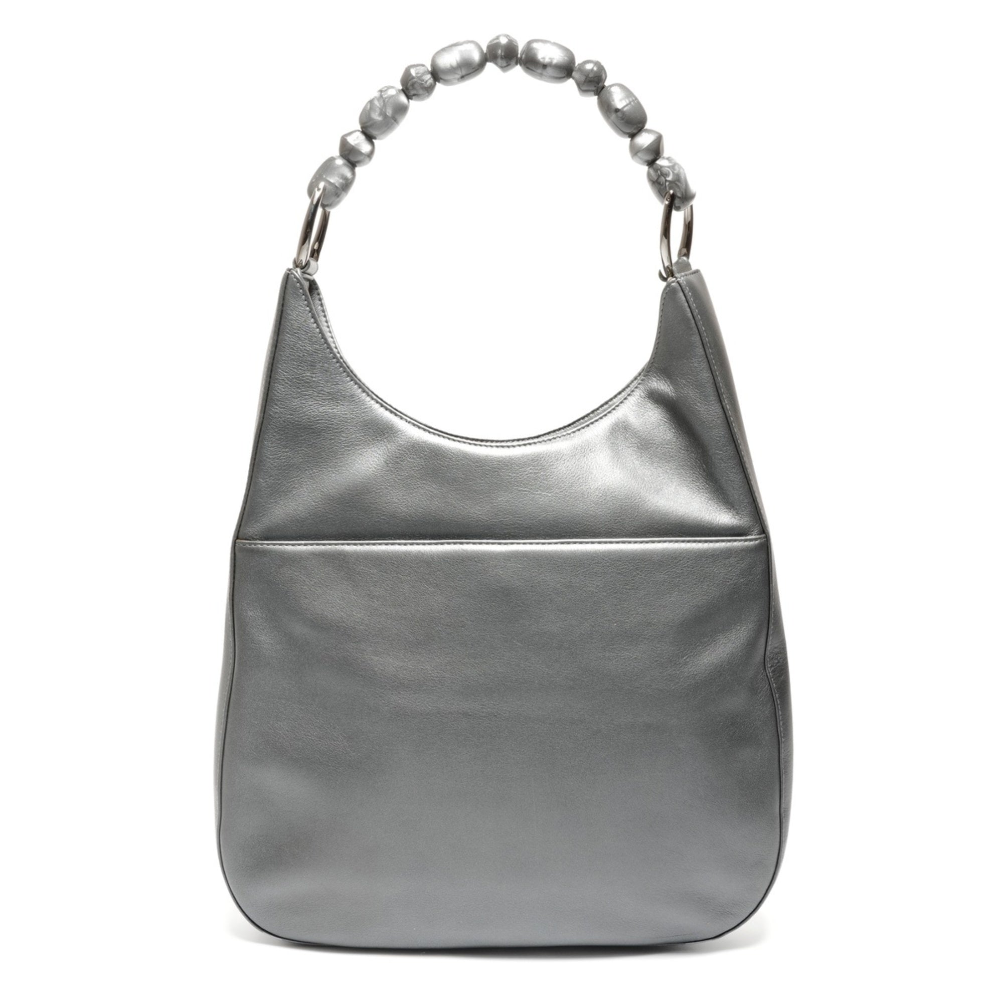Christian Dior Gray Leather Shoulder Bag (Pre-Owned)