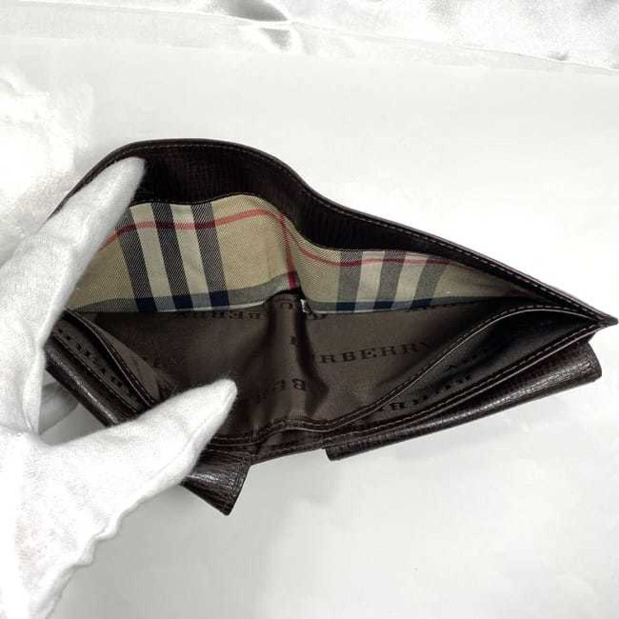 Burberry Brown Leather Wallet (Bi-Fold) (Pre-Owned)