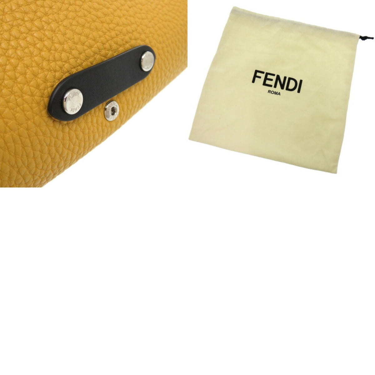 Fendi Yellow Leather Pouch (Pre-Owned)