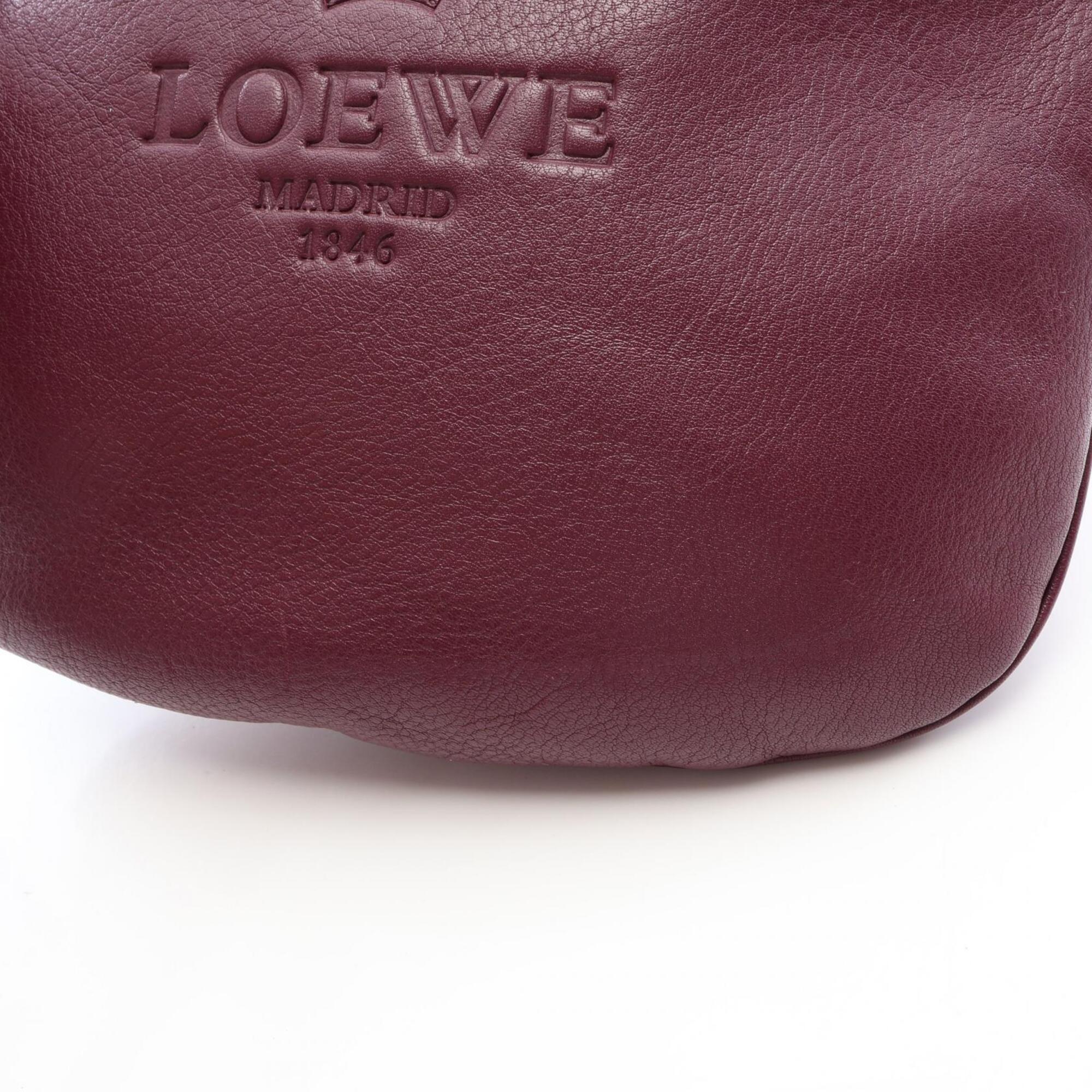 Loewe Bordeaux Leather Handbag Shoulder Bag (Pre-Owned)