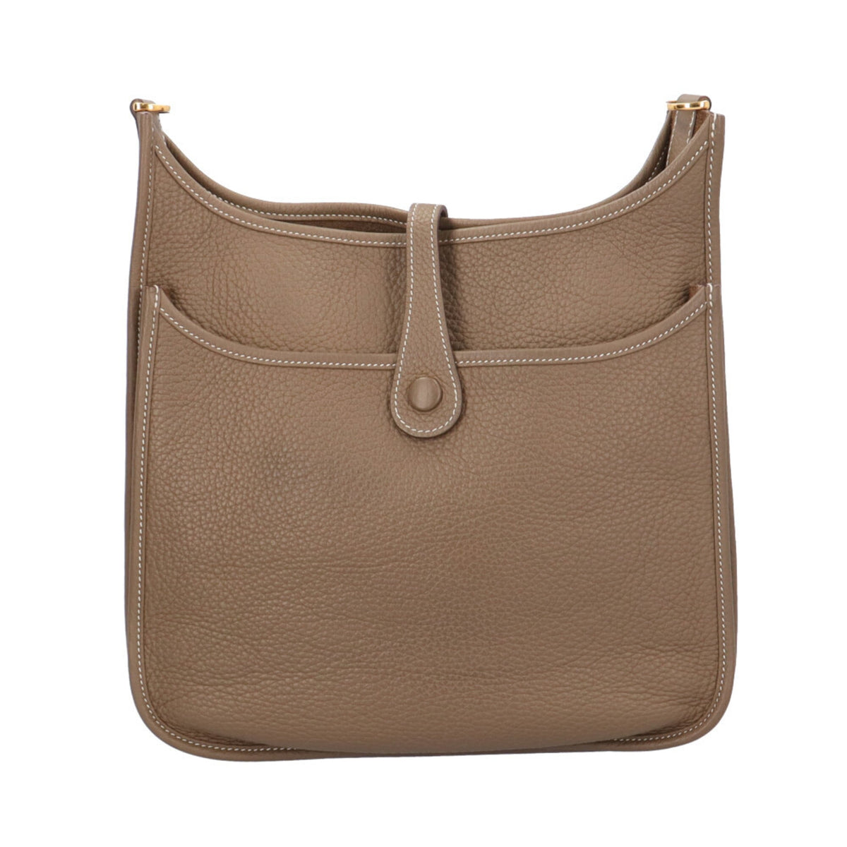 Hermes Beige Etoupe Gray Taurillon Clemence Leather Handbag Shoulder Bag (Pre-Owned)