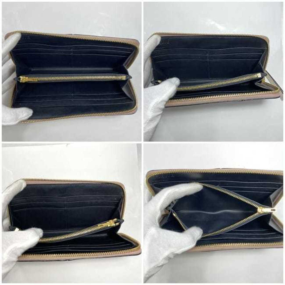 Loewe Pink Beige White Leather Long Wallet (Bi-Fold) (Pre-Owned)
