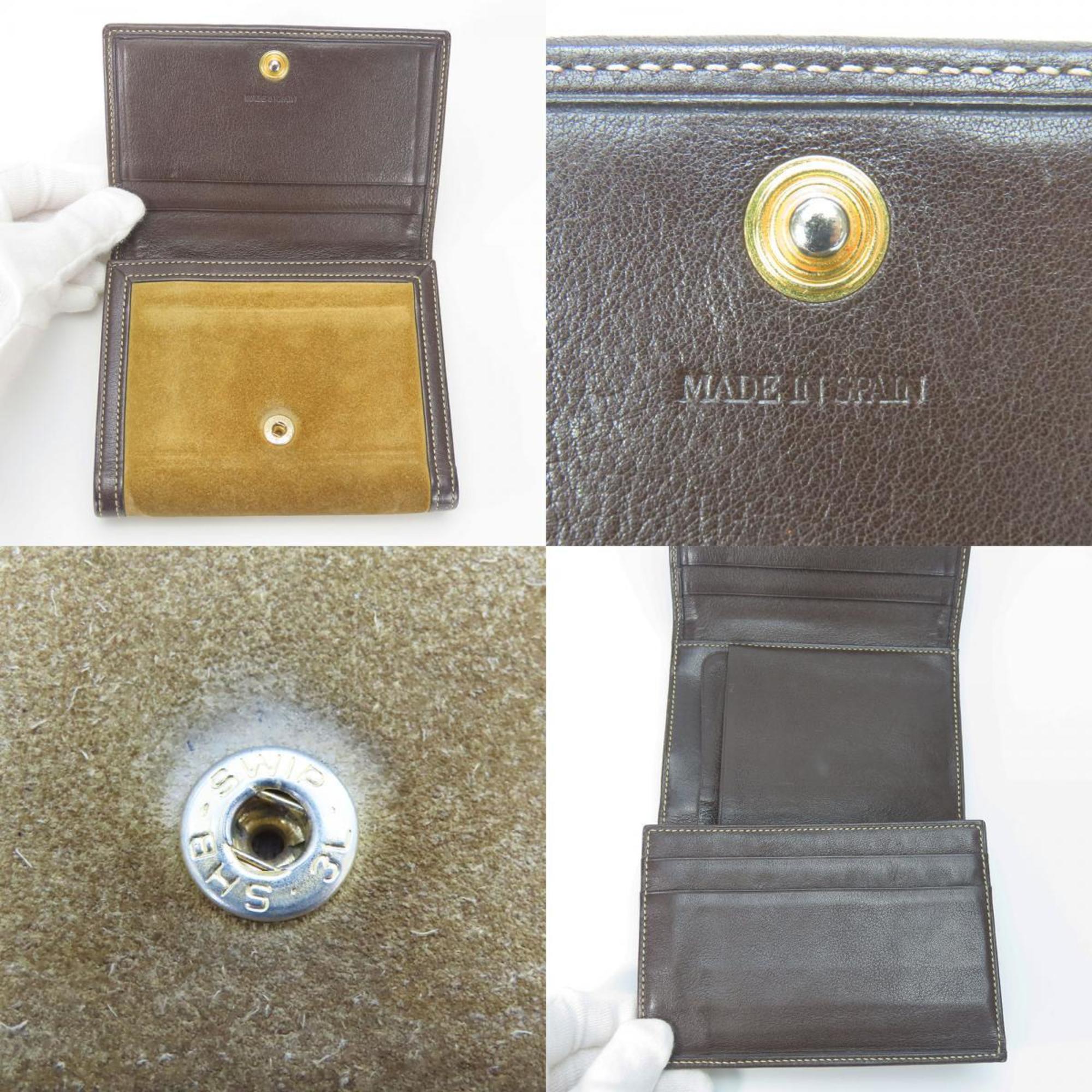 Loewe Brown Khaki Suede Leather Wallet (Tri-Fold) (Pre-Owned)
