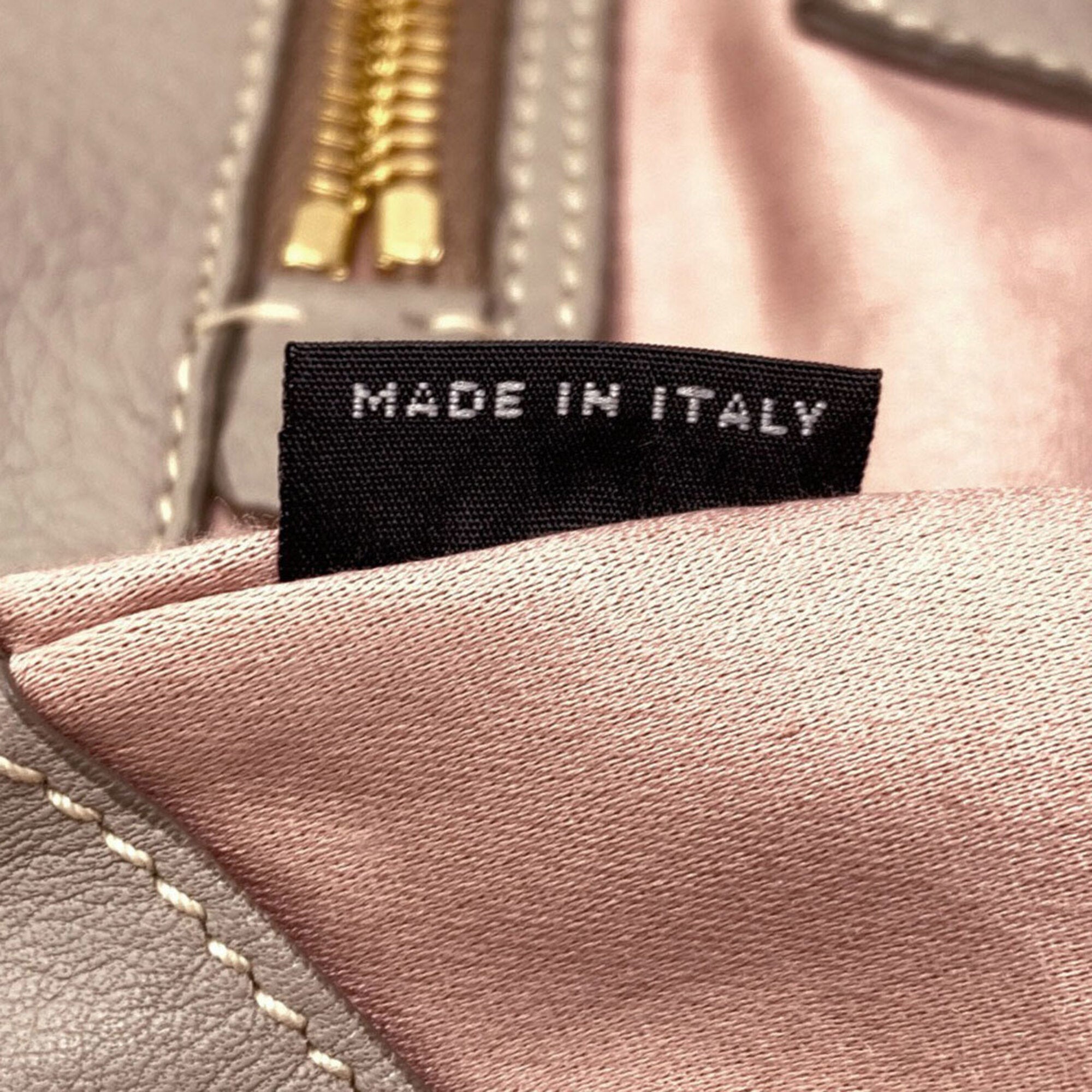 Miu Miu Gray Leather Tote Bag (Pre-Owned)