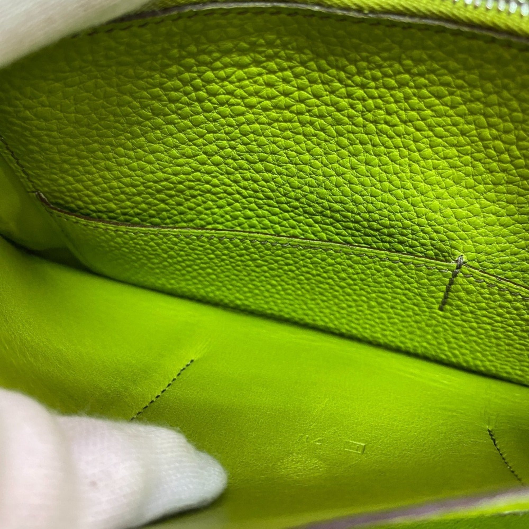 Hermes Green Taurillon Clemence Leather Long Wallet (Bi-Fold) (Pre-Owned)