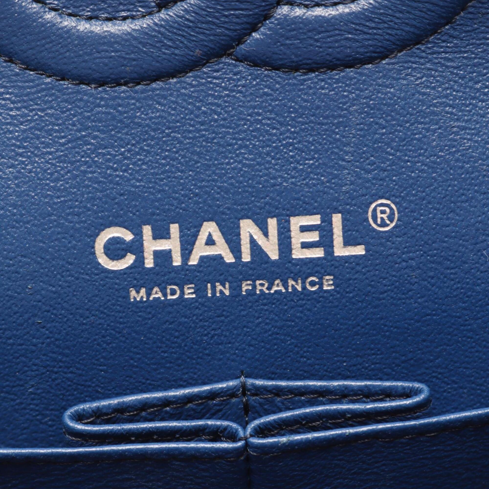 Chanel Blue Grained Calfskin Handbag Shoulder Bag (Pre-Owned)