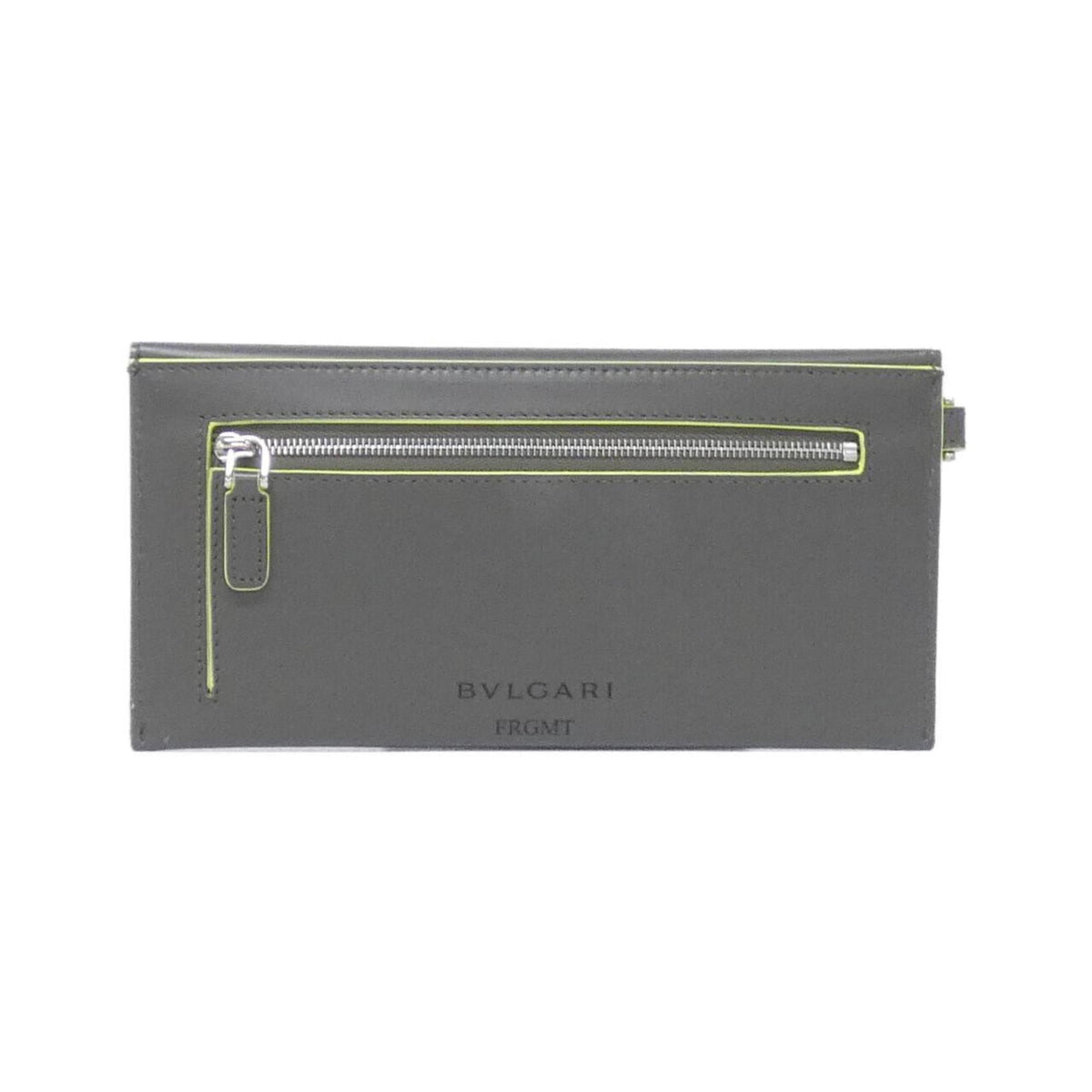 Bvlgari Gray Green Leather Long Wallet (Bi-Fold) (Pre-Owned)