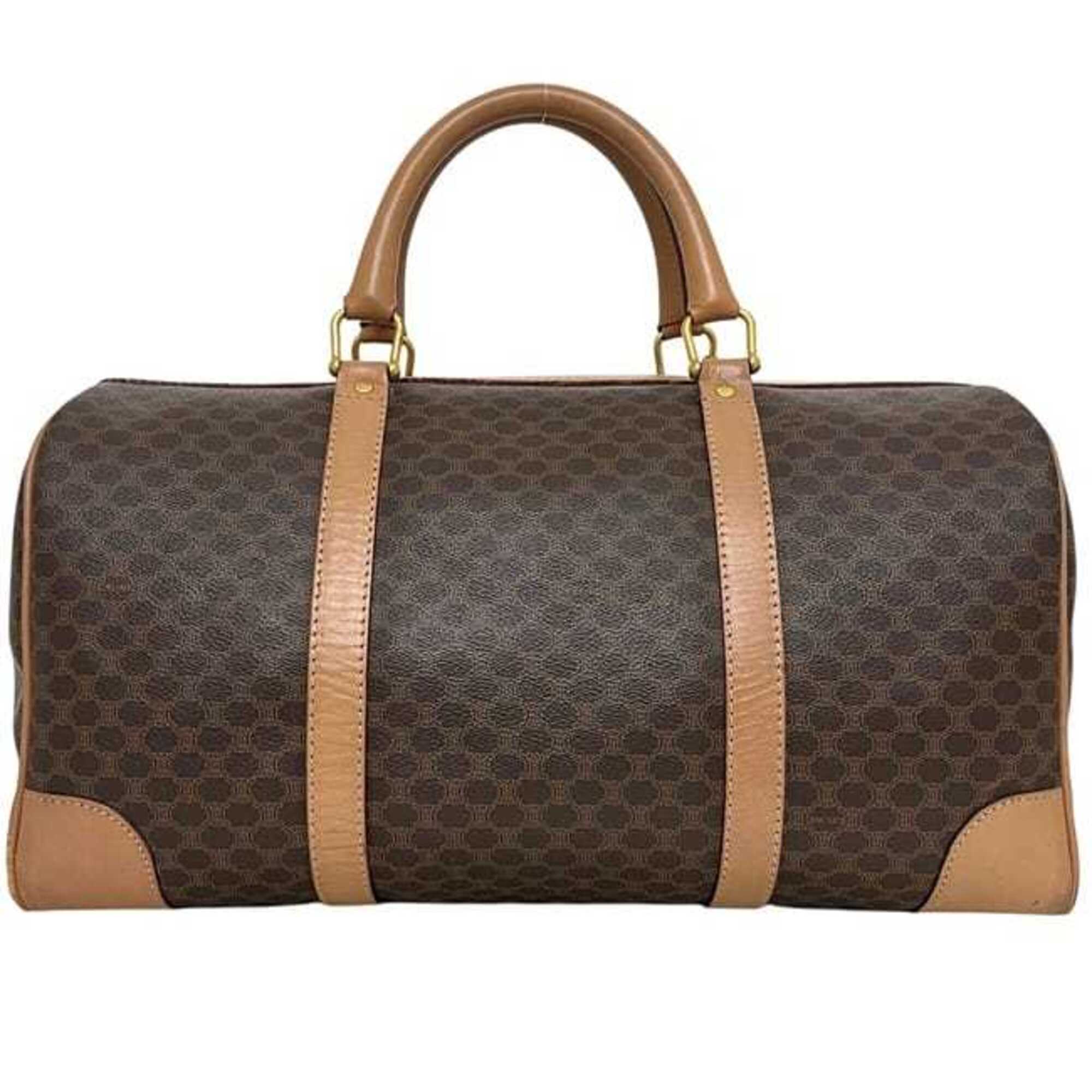 Celine Brown Pvc Leather Boston Bag (Pre-Owned)