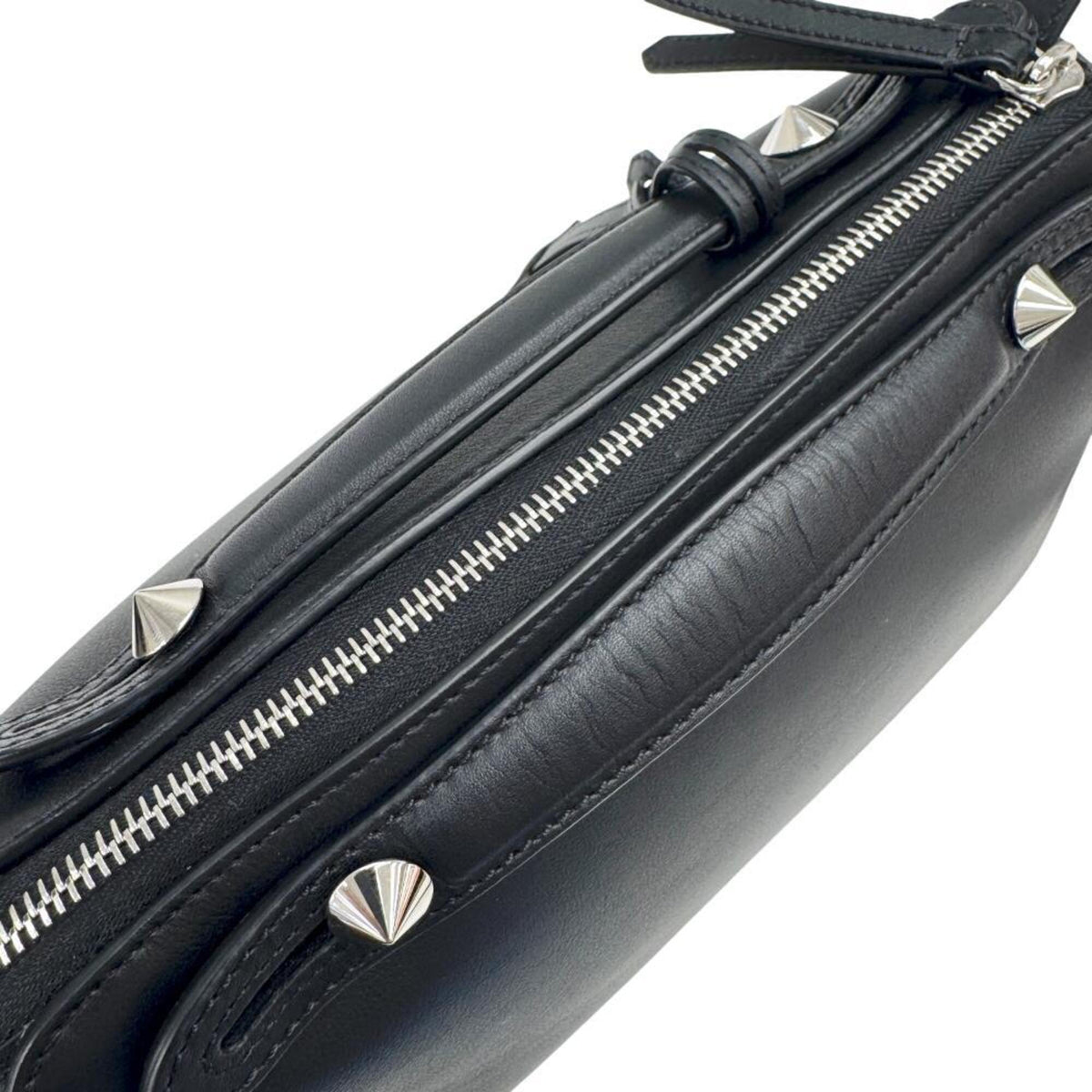 Fendi Black Leather Handbag Shoulder Bag (Pre-Owned)