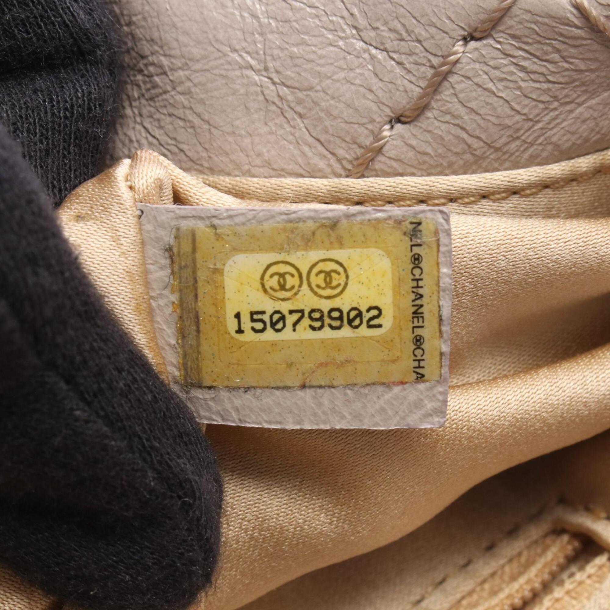 Chanel Beige Brown Leather Handbag Shoulder Bag (Pre-Owned)