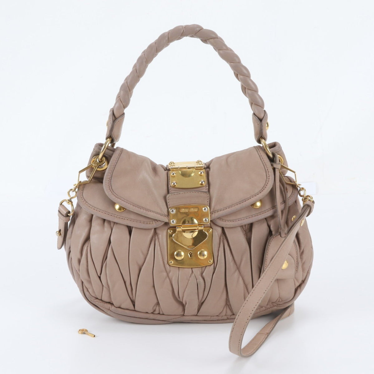 Miu Miu Pink Leather Handbag Shoulder Bag Tote Bag (Pre-Owned)