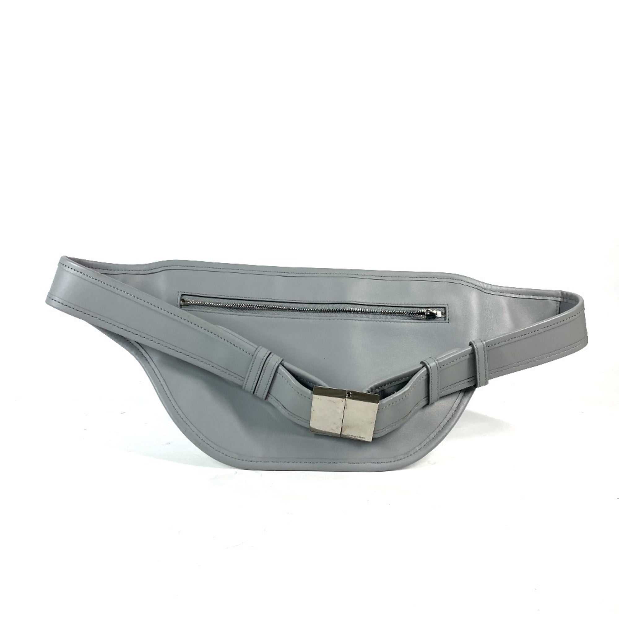 Burberry Gray Leather Fanny Pack (Pre-Owned)